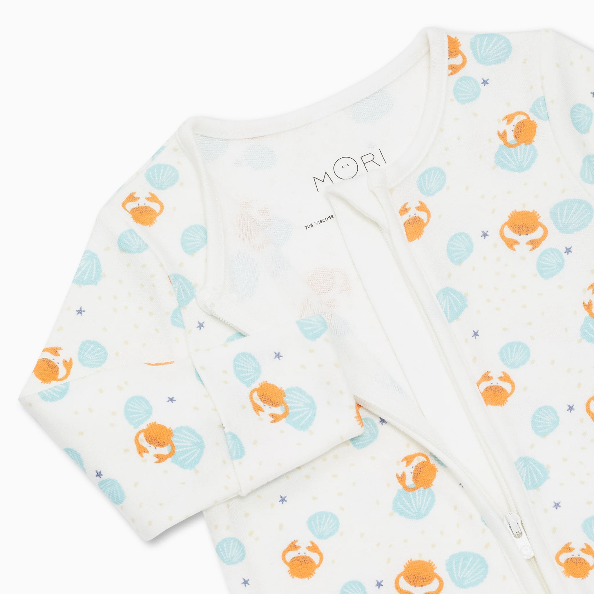Crab & Shell Clever Zip Sleepsuit - Image 3