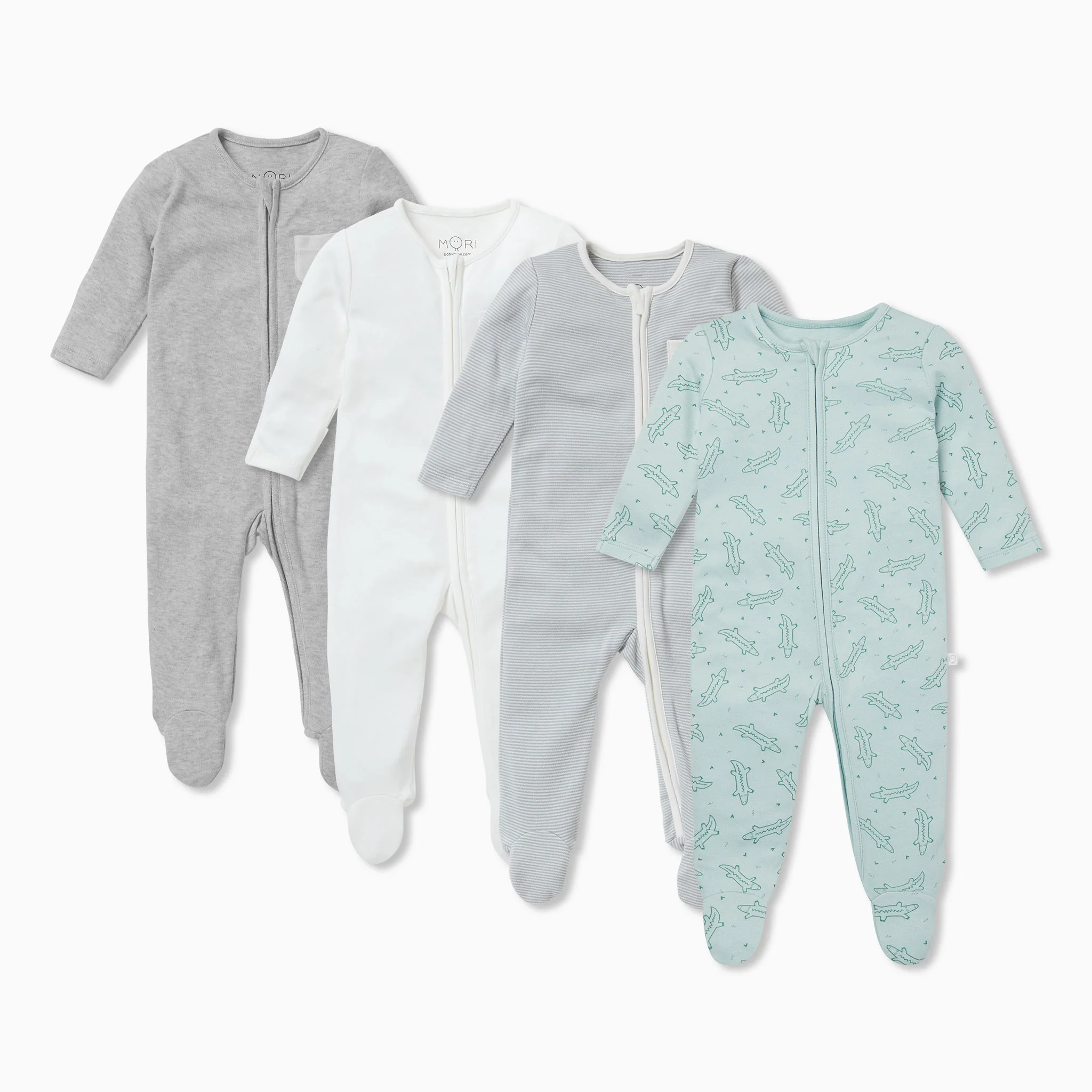 Crocodile Clever Zip Sleepsuit 4 Pack