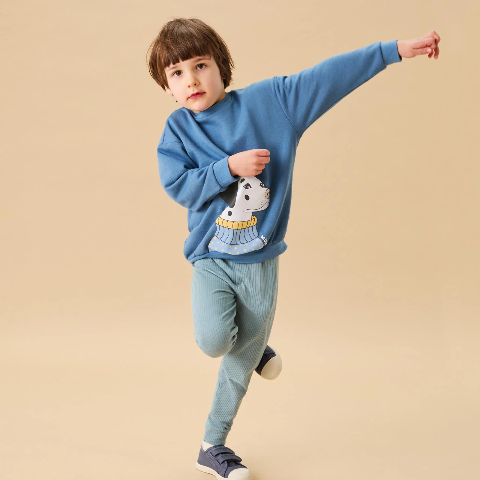 Dalmatian Sweatshirt & Ribbed Leggings Outfit