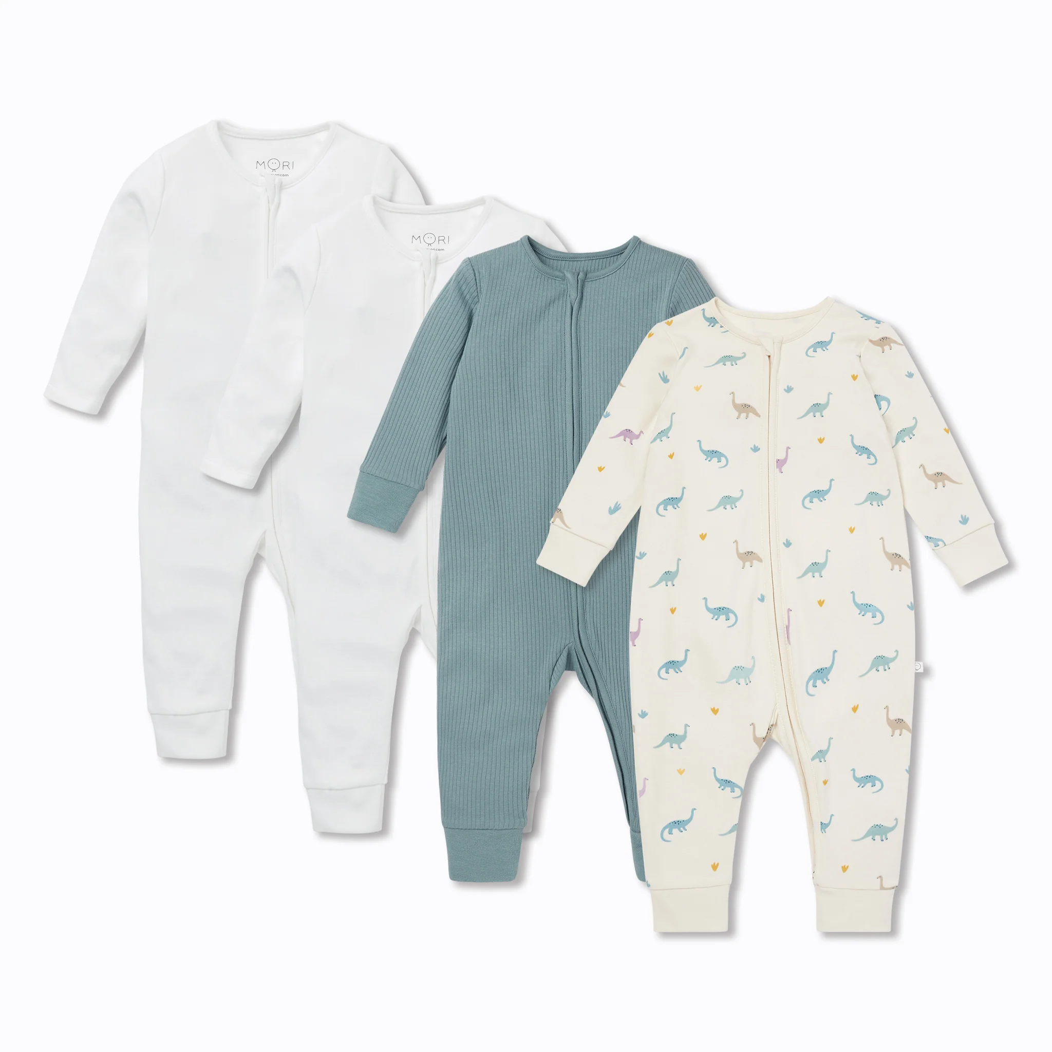 Dino Clever Zip Sleepsuit 4 Pack - Image 2