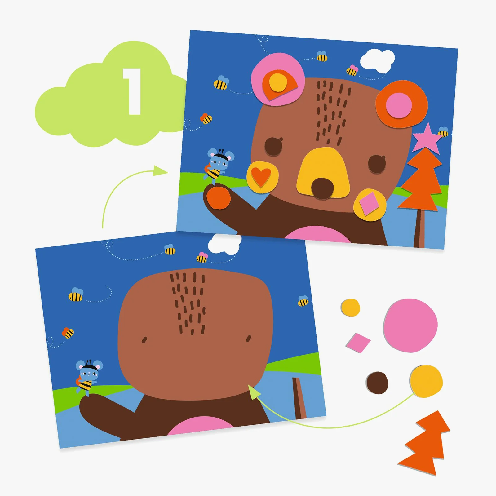 Djeco 6 Crafts Activity Pack The Mouse and His Friends - Image 2