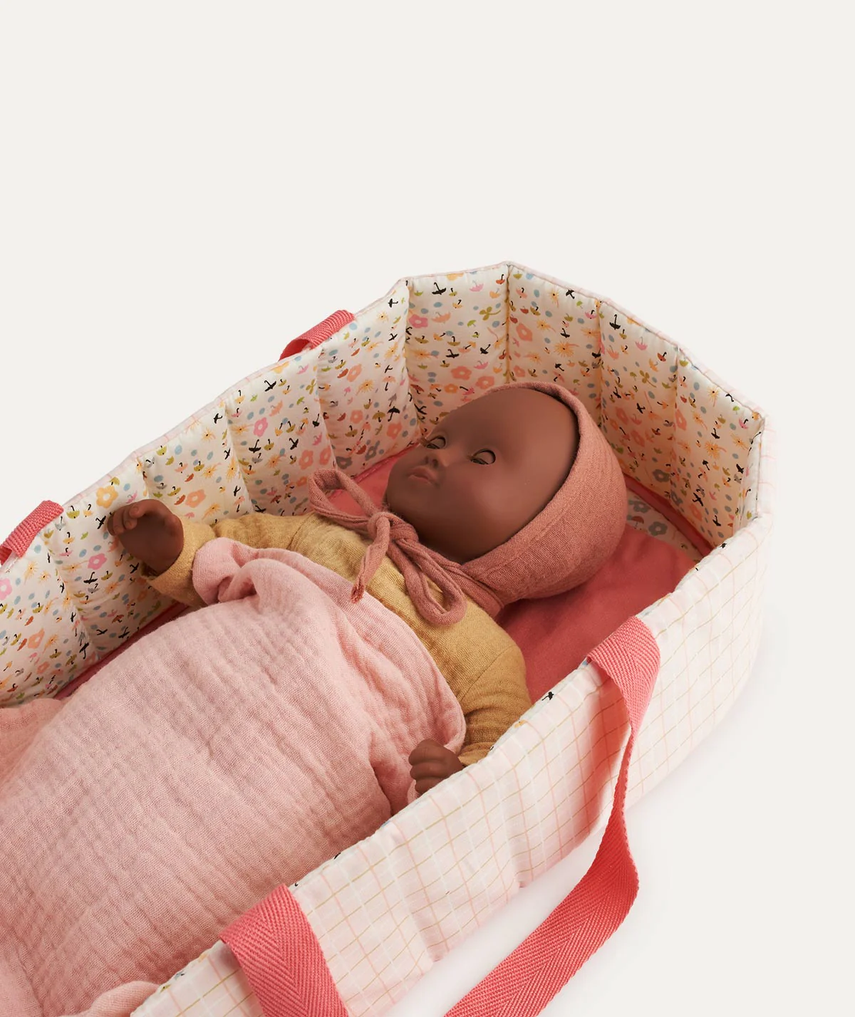 Djeco Baby Doll Bassinet Pink Stripes - Image 3