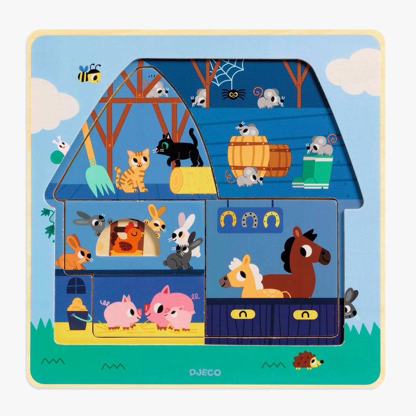 Djeco Chez Moo Wooden Layer Puzzle - Image 2