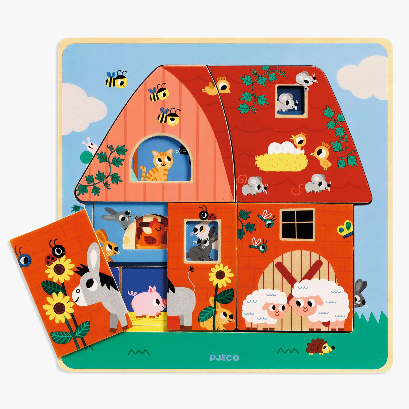 Djeco Chez Moo Wooden Layer Puzzle - Image 3