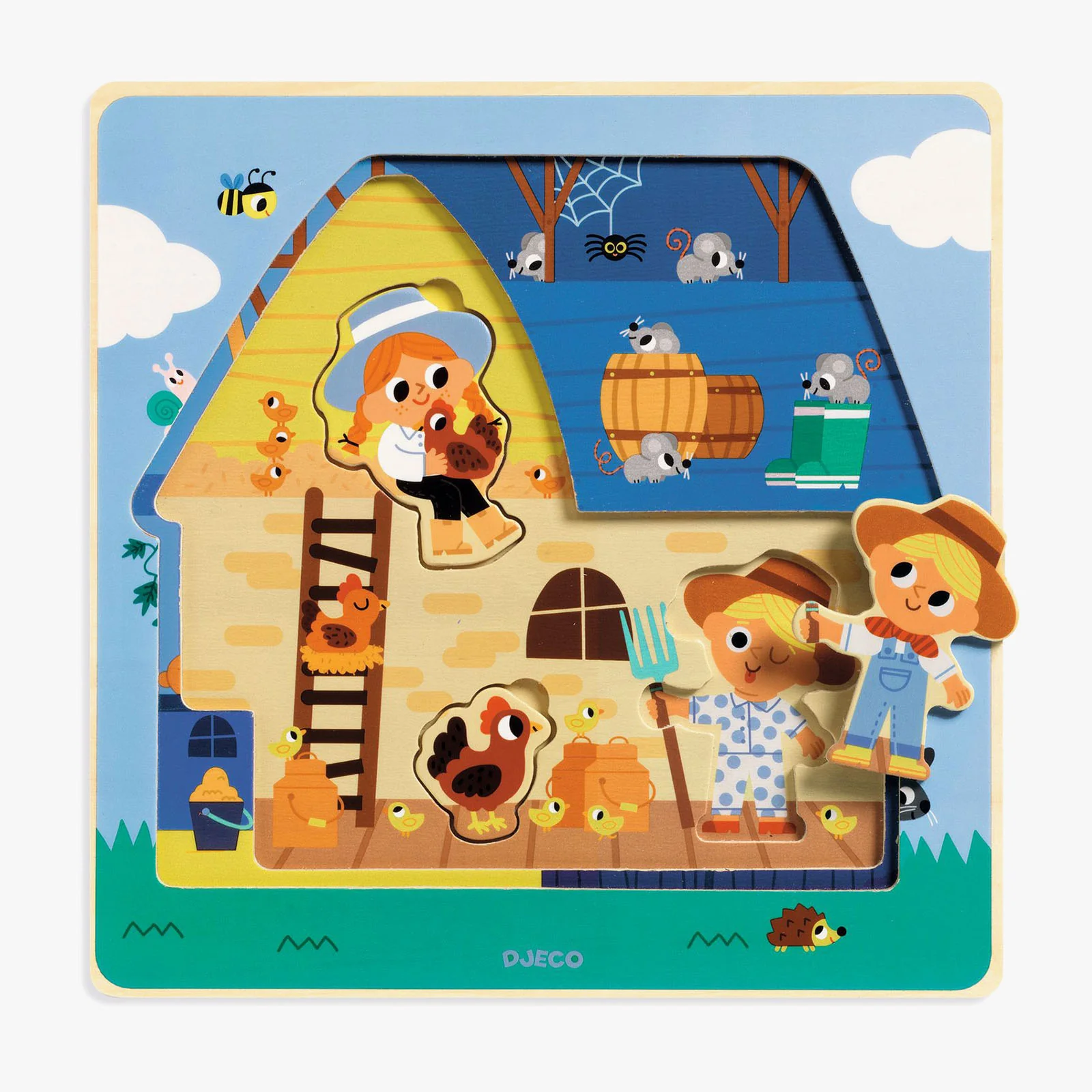 Djeco Chez Moo Wooden Layer Puzzle - Image 4