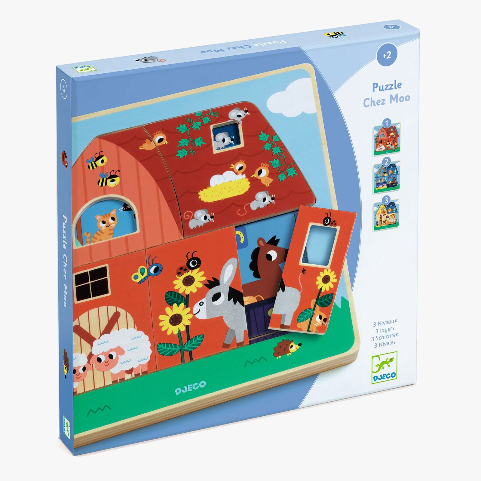 Djeco Chez Moo Wooden Layer Puzzle - Image 5