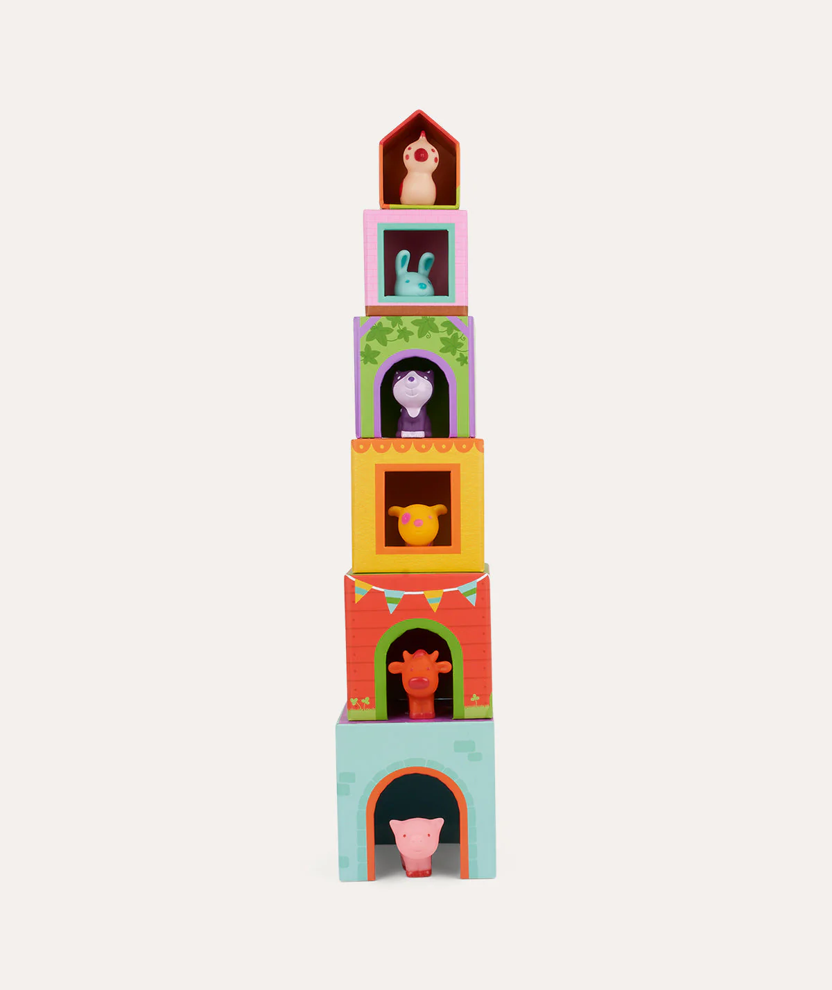 Djeco Farm Animals Stacking Blocks - Image 2