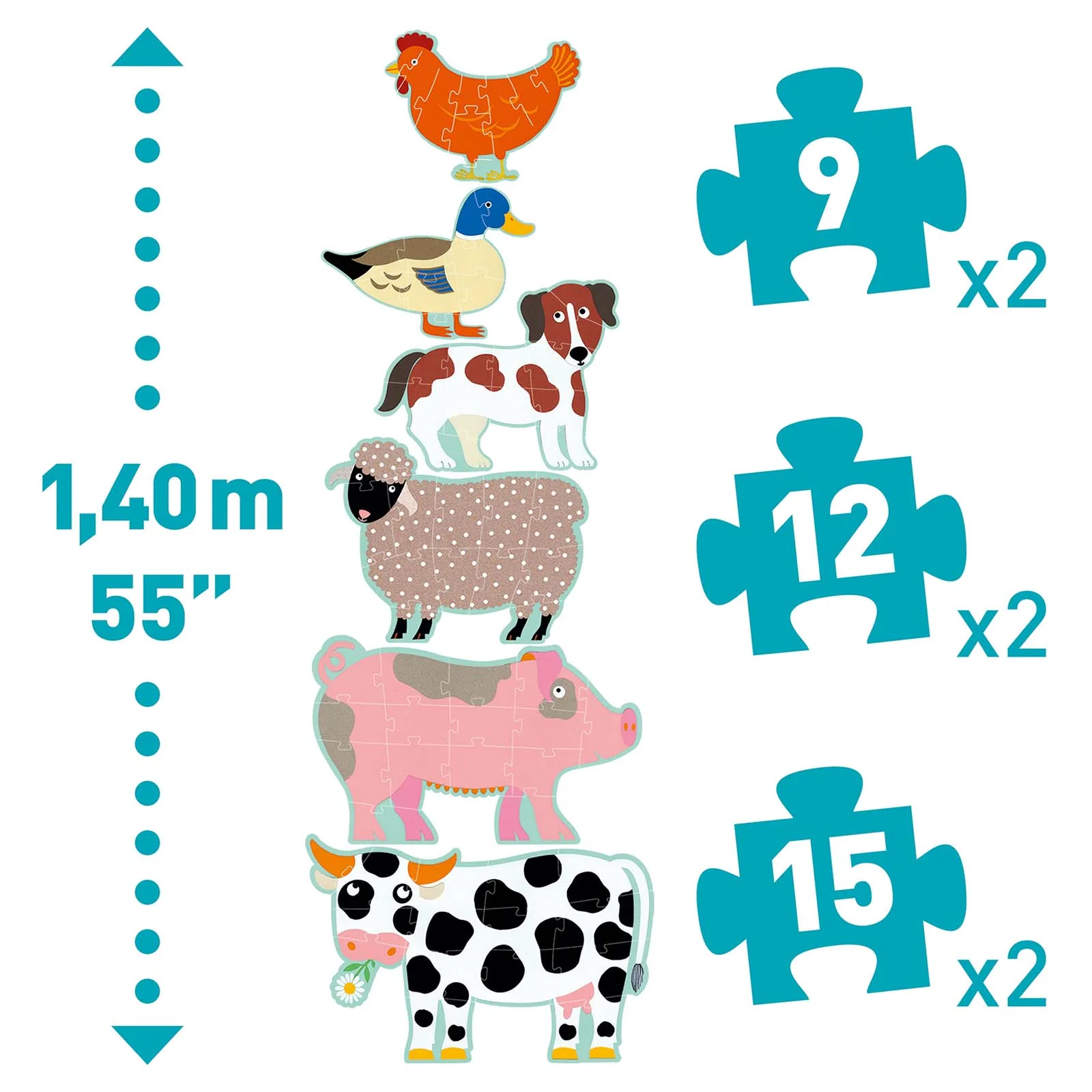 Djeco Honore and Friends Giant Puzzle - Image 3