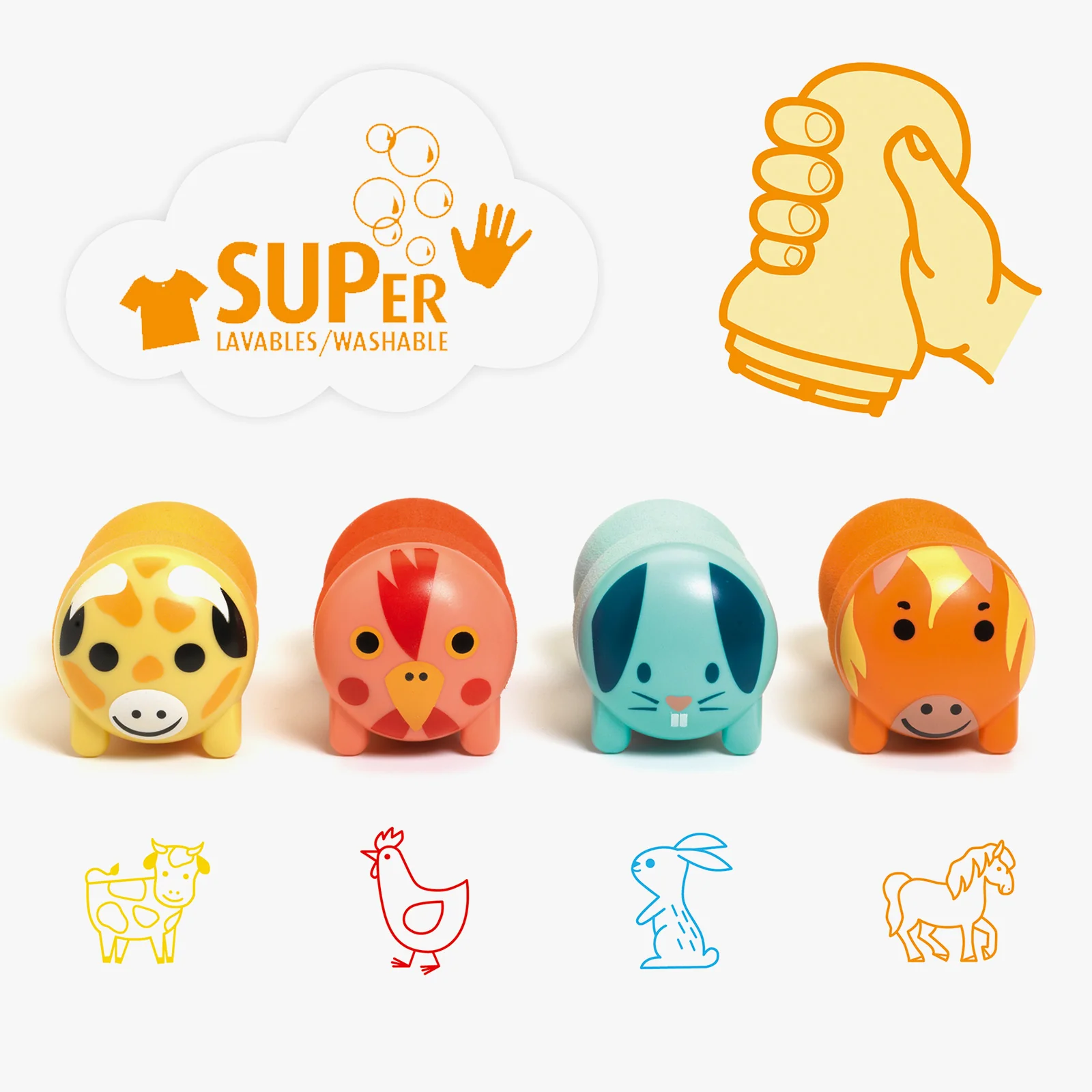 Djeco Stamps for Little Ones Farm Animals - Image 2