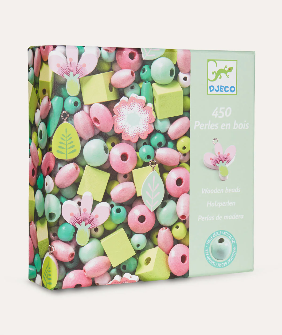 Djeco Wooden Beads, Leaves and Flowers Set
