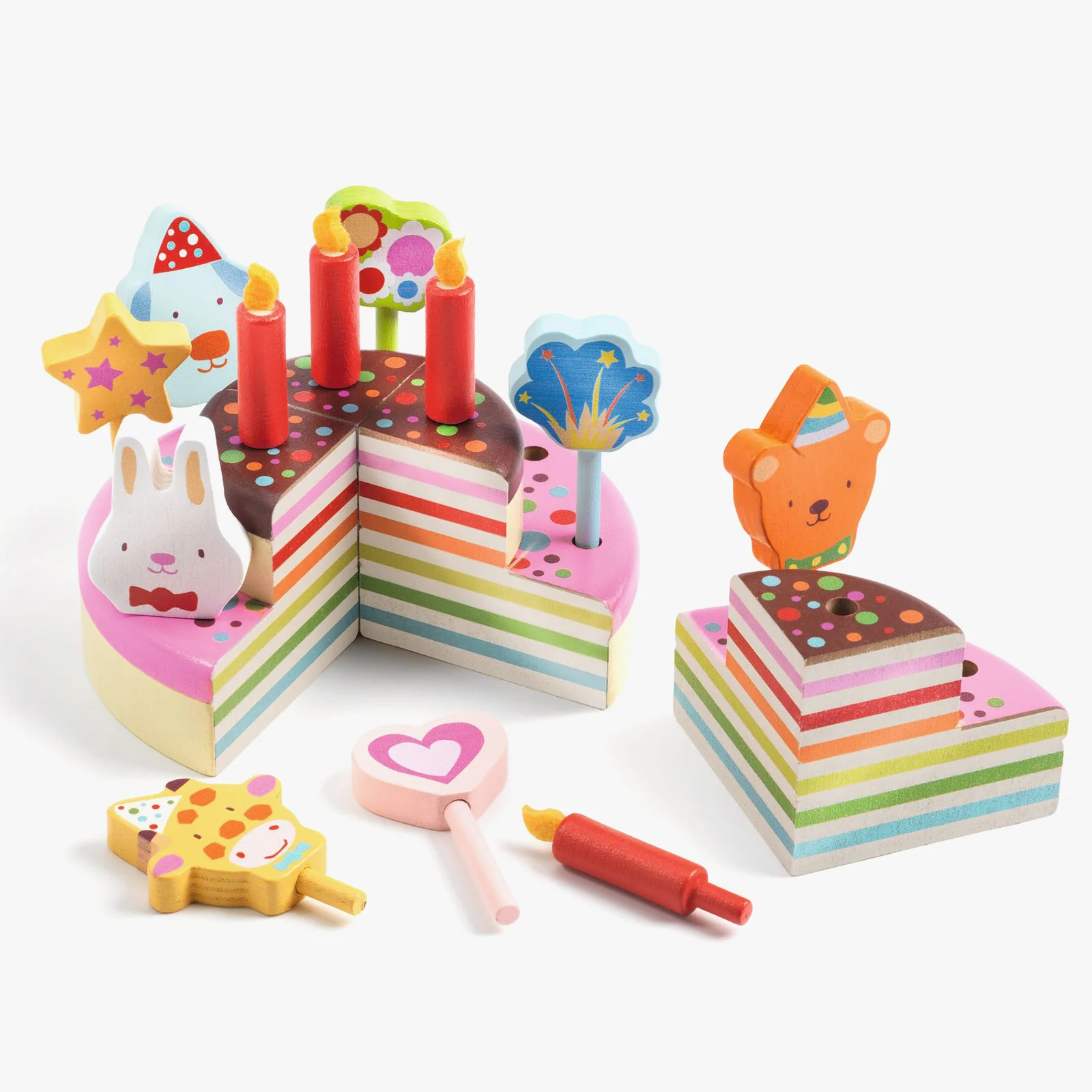 Djeco Wooden Birthday Cake - Image 3