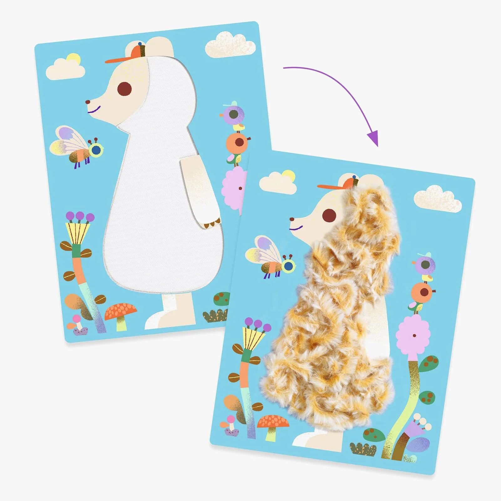 Djeco Wool & Velcro Fluffy Friends Craft Set - Image 4