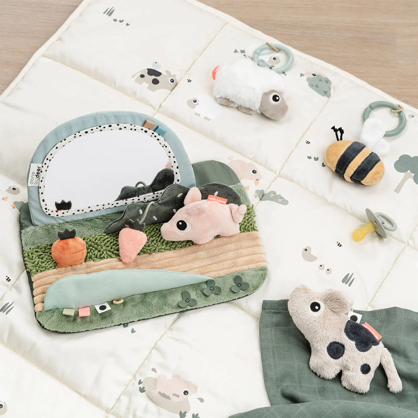 Done By Deer Tummy Time sensory Mirror Tiny Farm - Image 3