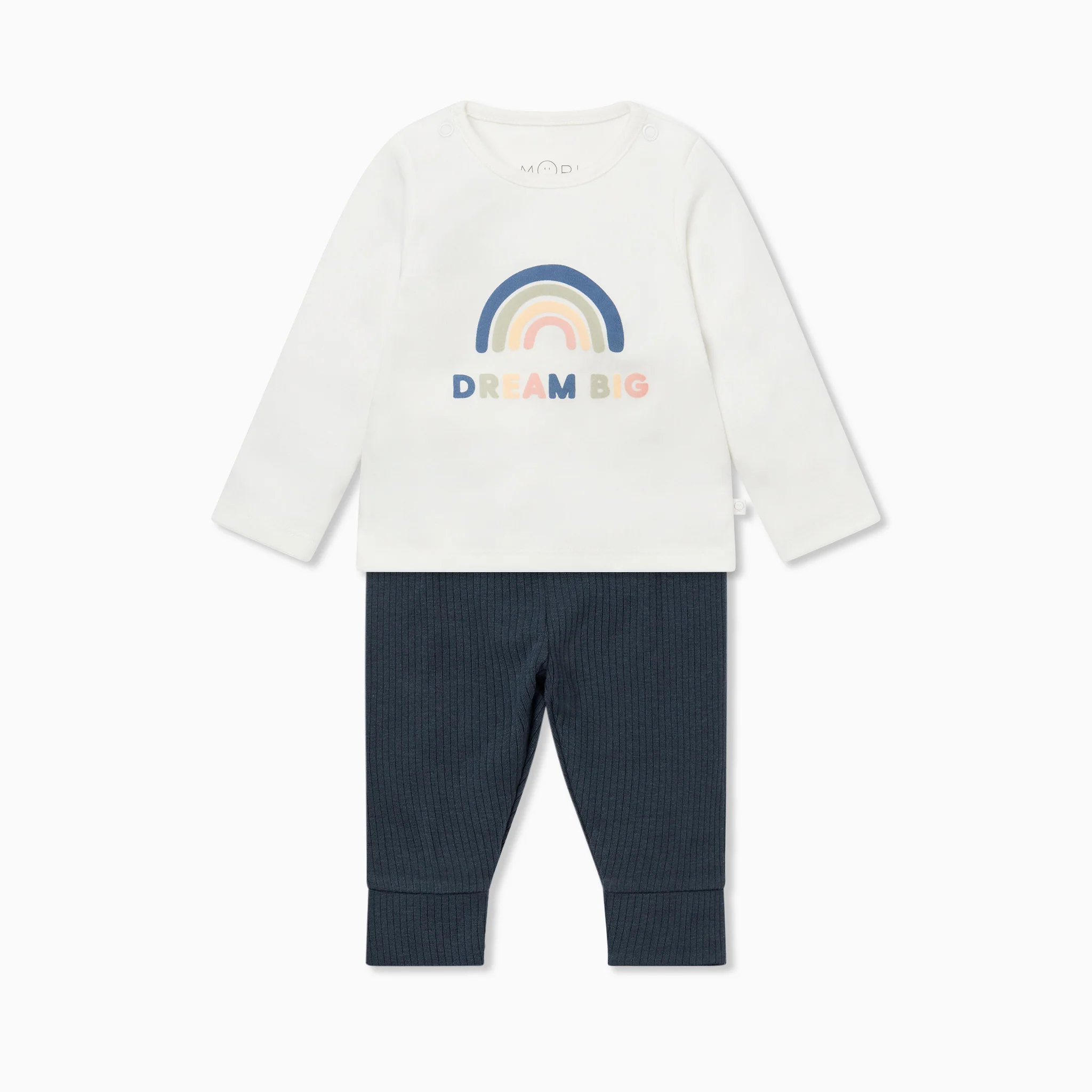 Dream Big Slogan Long Sleeve T-Shirt & Ribbed Leggings Outfit