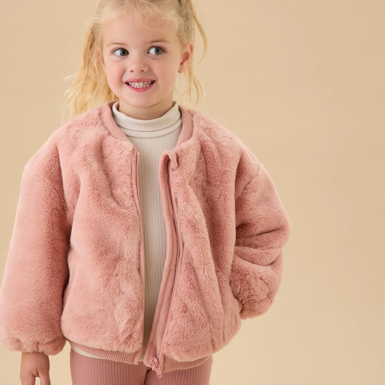 Faux Fur Bomber Jacket - Image 3