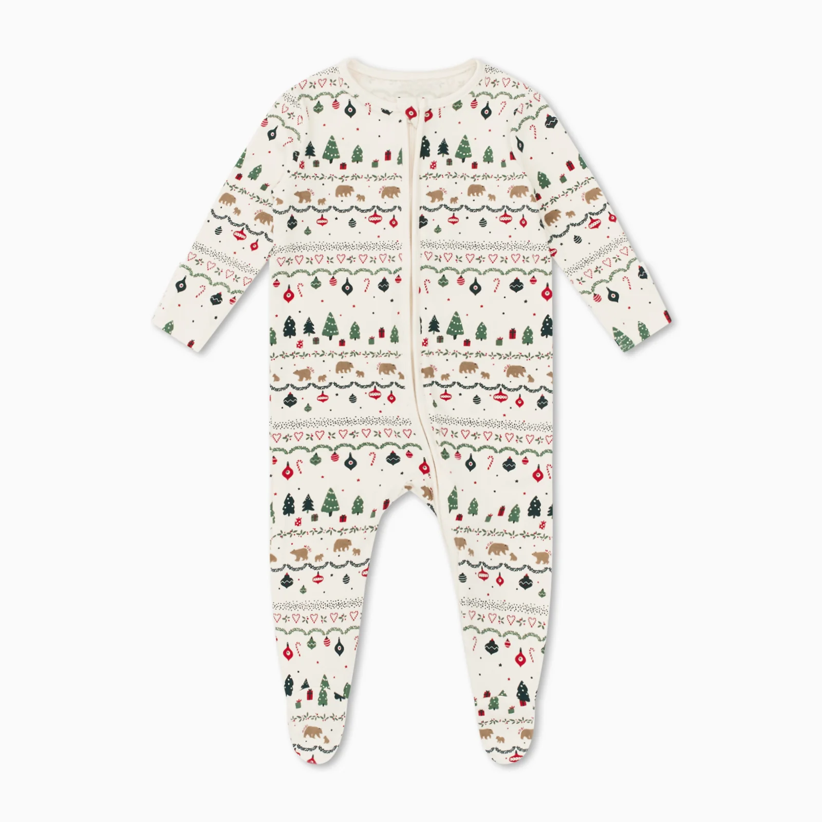 Festive Fair Isle Clever Zip Sleepsuit - Image 2