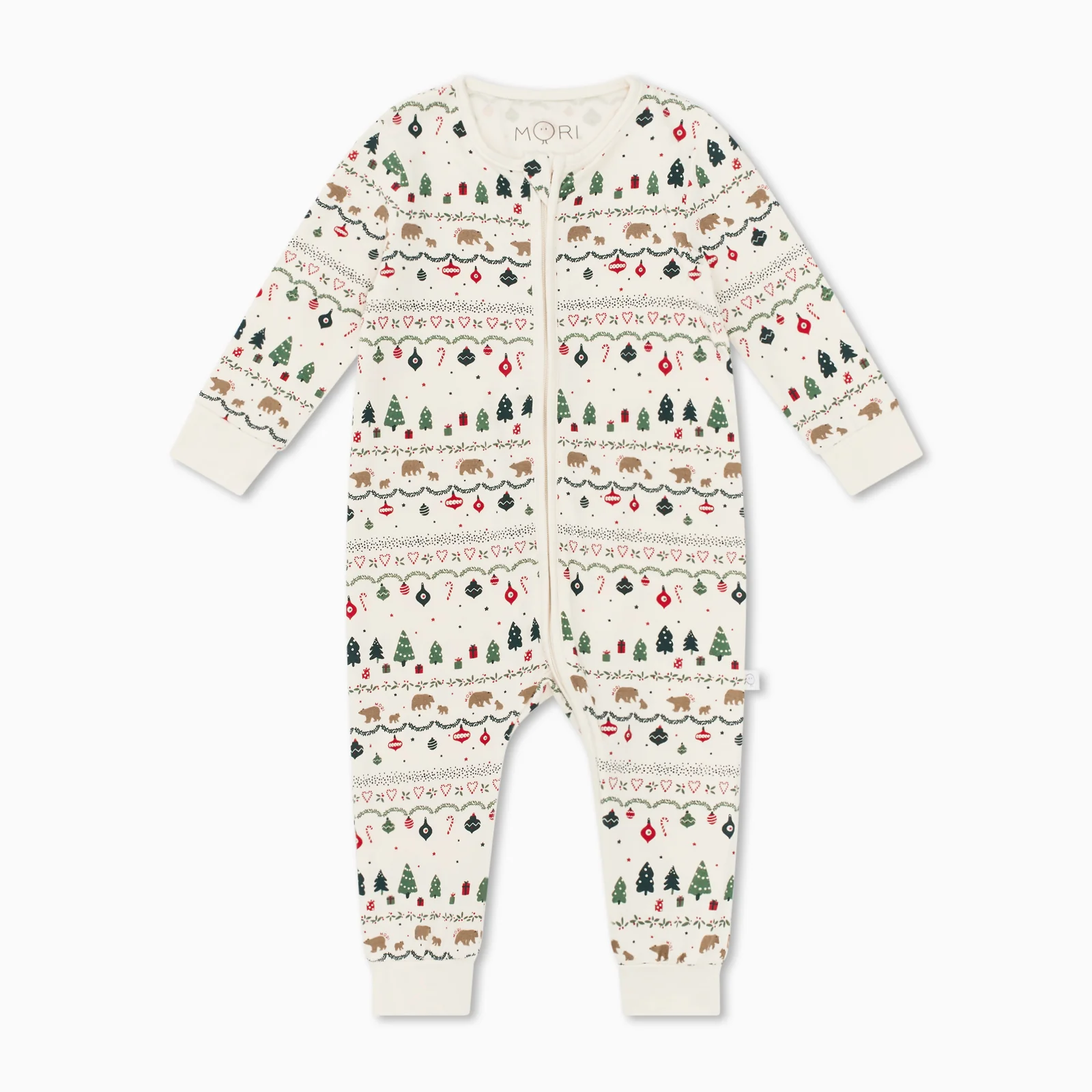 Festive Fair Isle Clever Zip Sleepsuit - Image 3