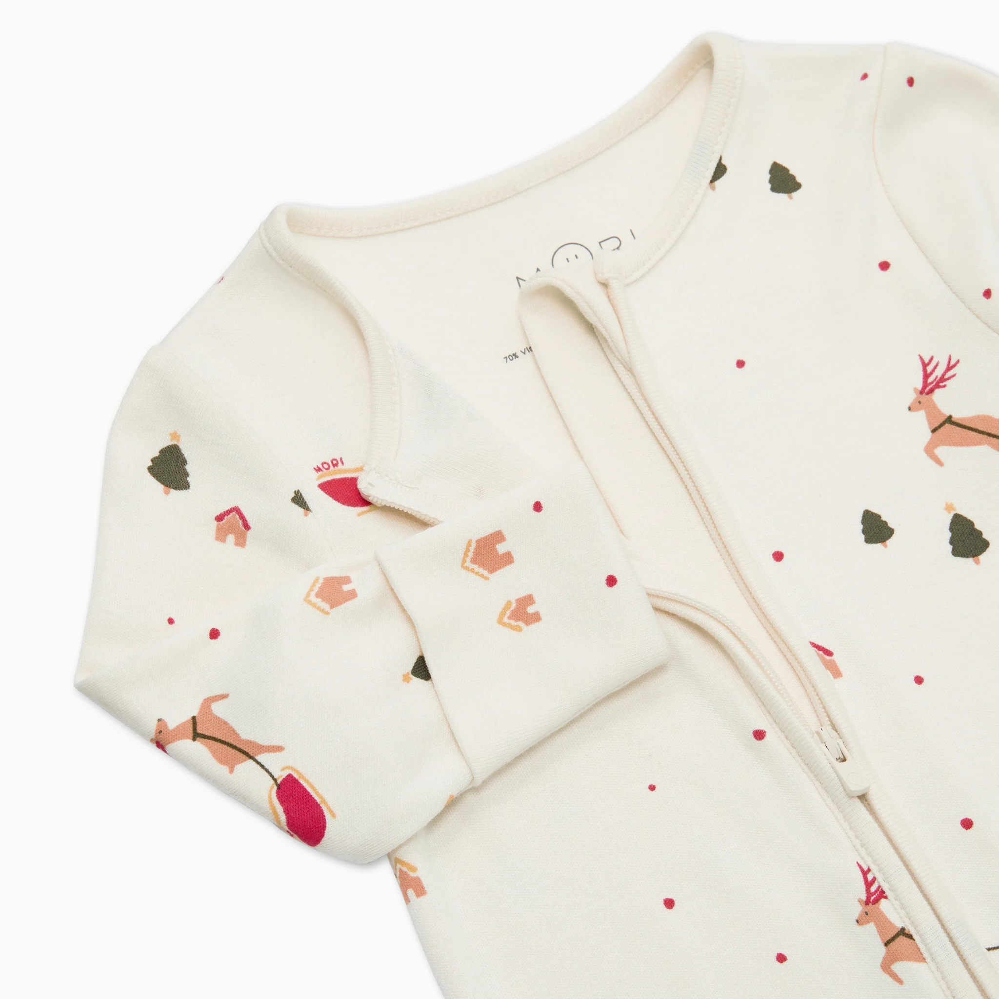 Festive Print Clever Zip Sleepsuit - Image 5