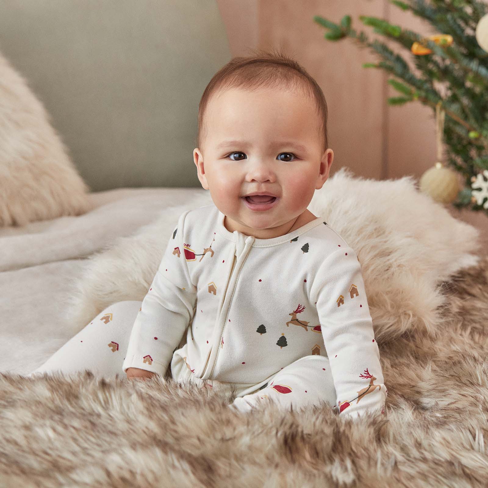 Festive Print Long Sleeve Bodysuit - Image 2