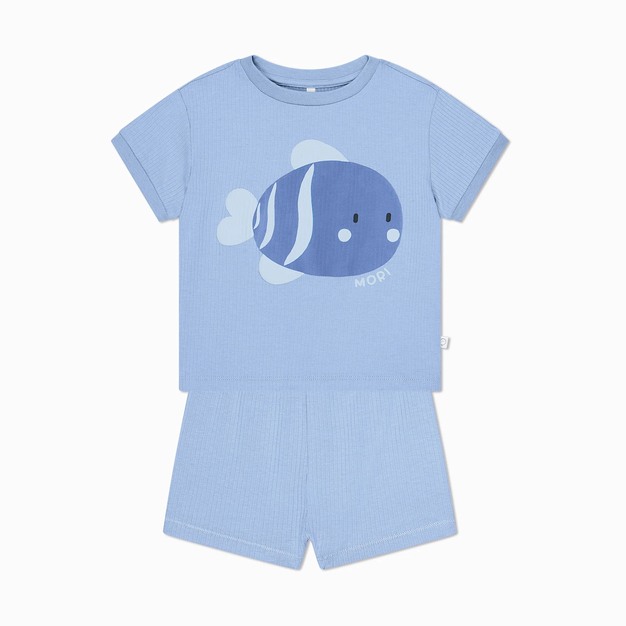 Fish Ribbed T-Shirt & Shorts Outfit - Image 2