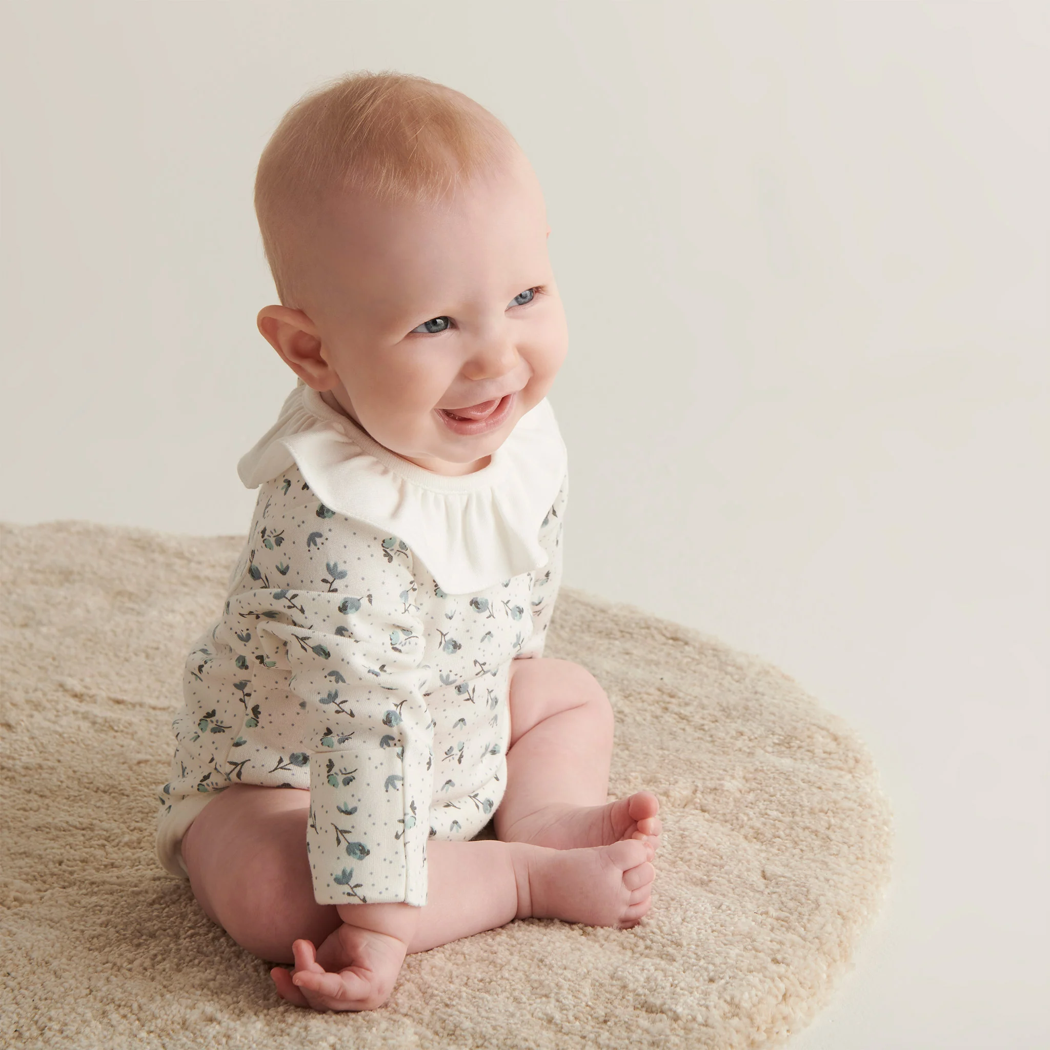 Floral Frill Collar Bodysuit, Leggings & Headband Outfit - Image 2
