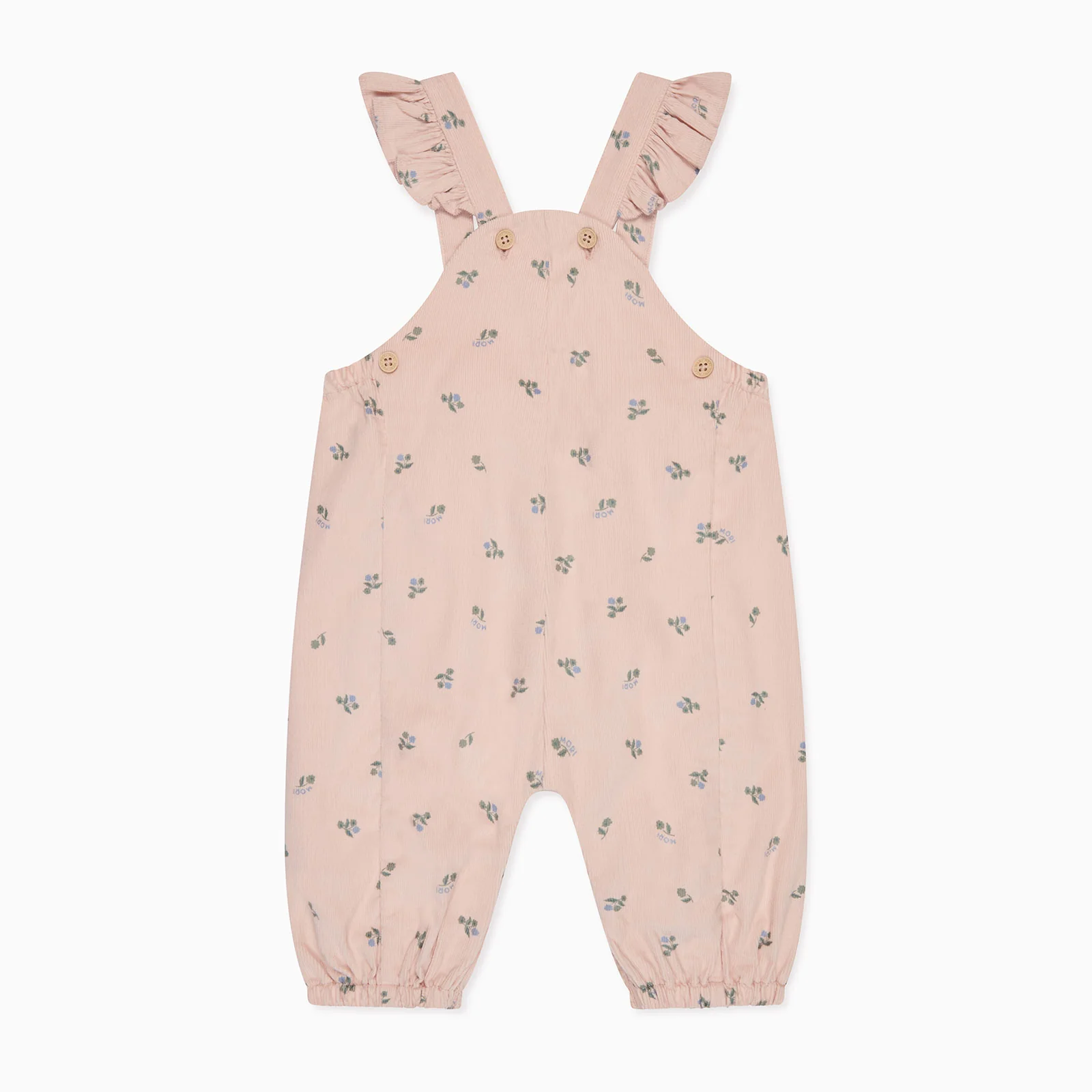 Floral Frilled Corduroy Dungarees - Image 2