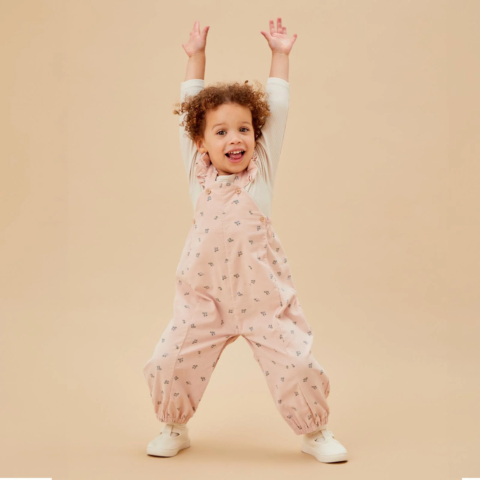 Floral Frilled Corduroy Dungarees - Image 3