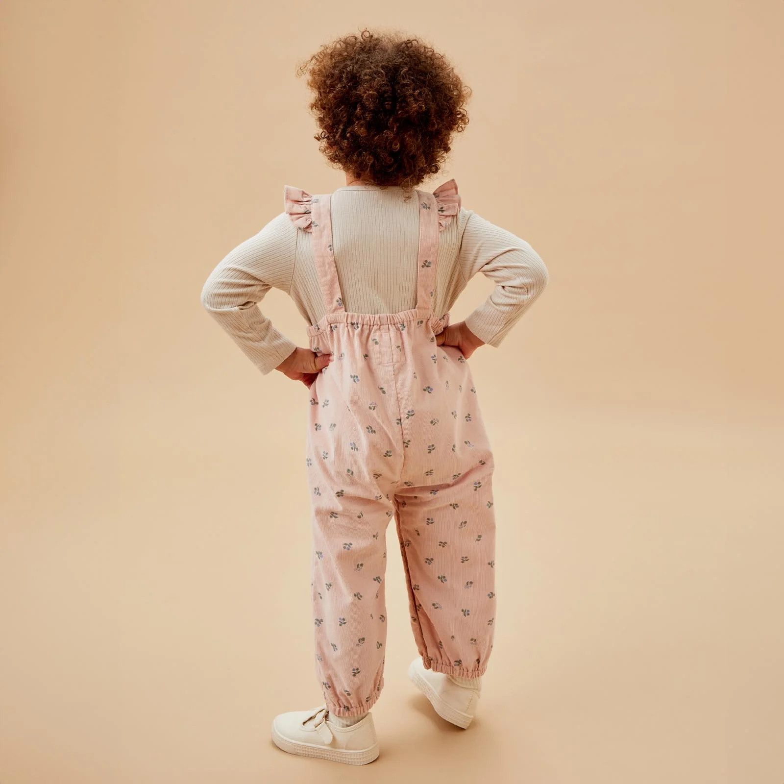 Floral Frilled Corduroy Dungarees - Image 6