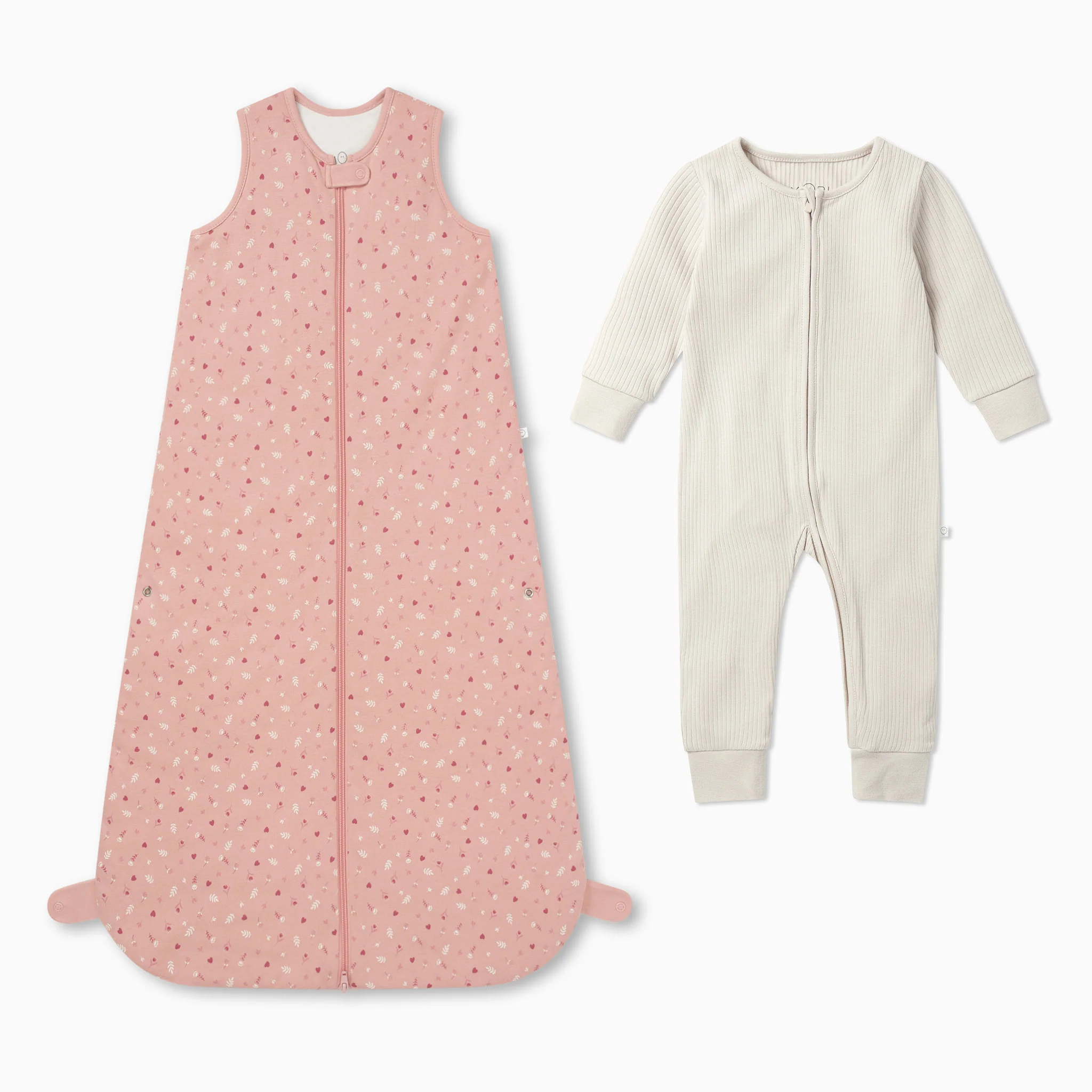Floral & Plain Front Opening Bedtime Set 1.5 TOG - Image 3