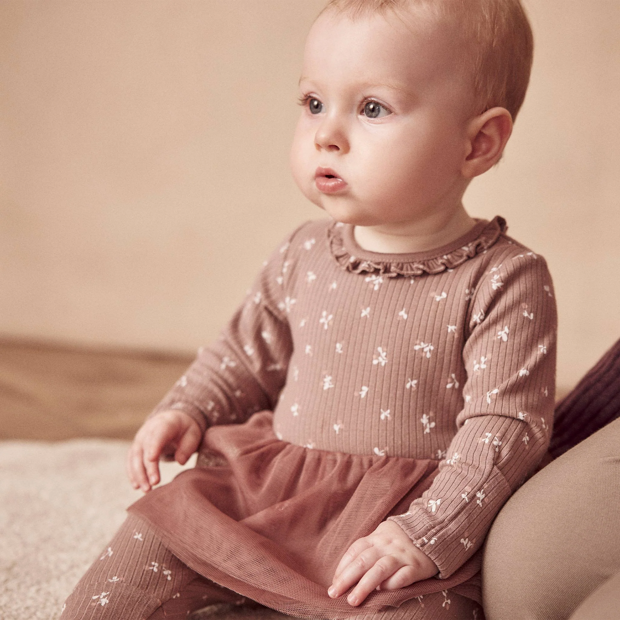Floral Ribbed Tutu Long-Sleeve Bodysuit - Image 5
