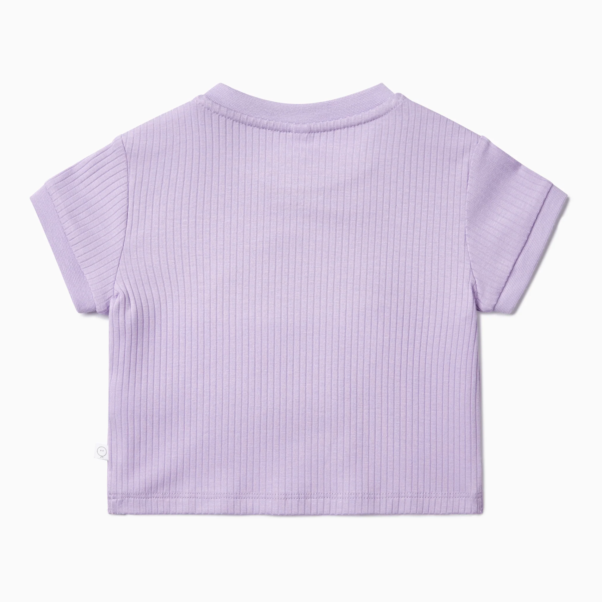 Flower Ribbed Short Sleeve T-Shirt - Image 3