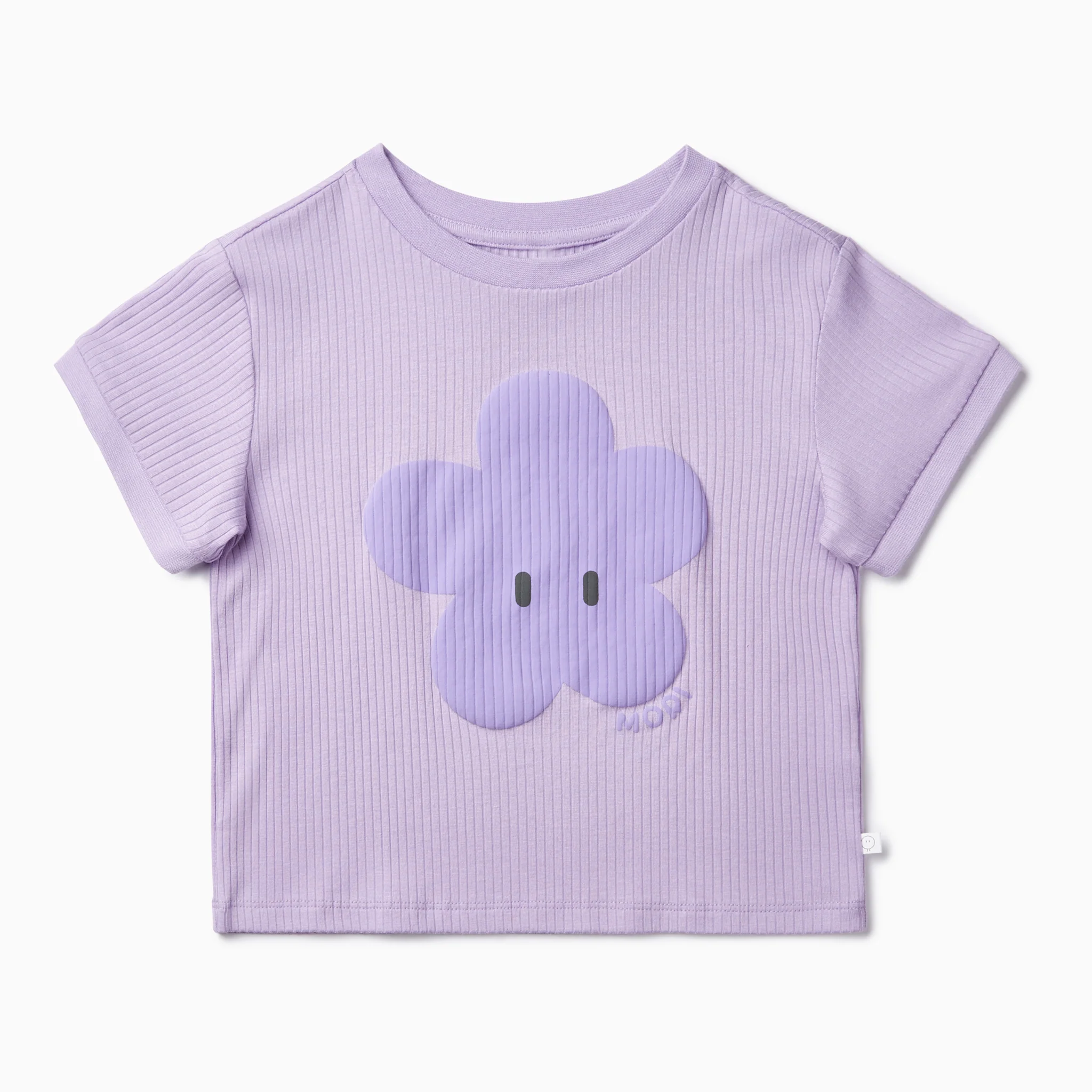 Flower Ribbed Short Sleeve T-Shirt & Shorts Outfit - Image 3
