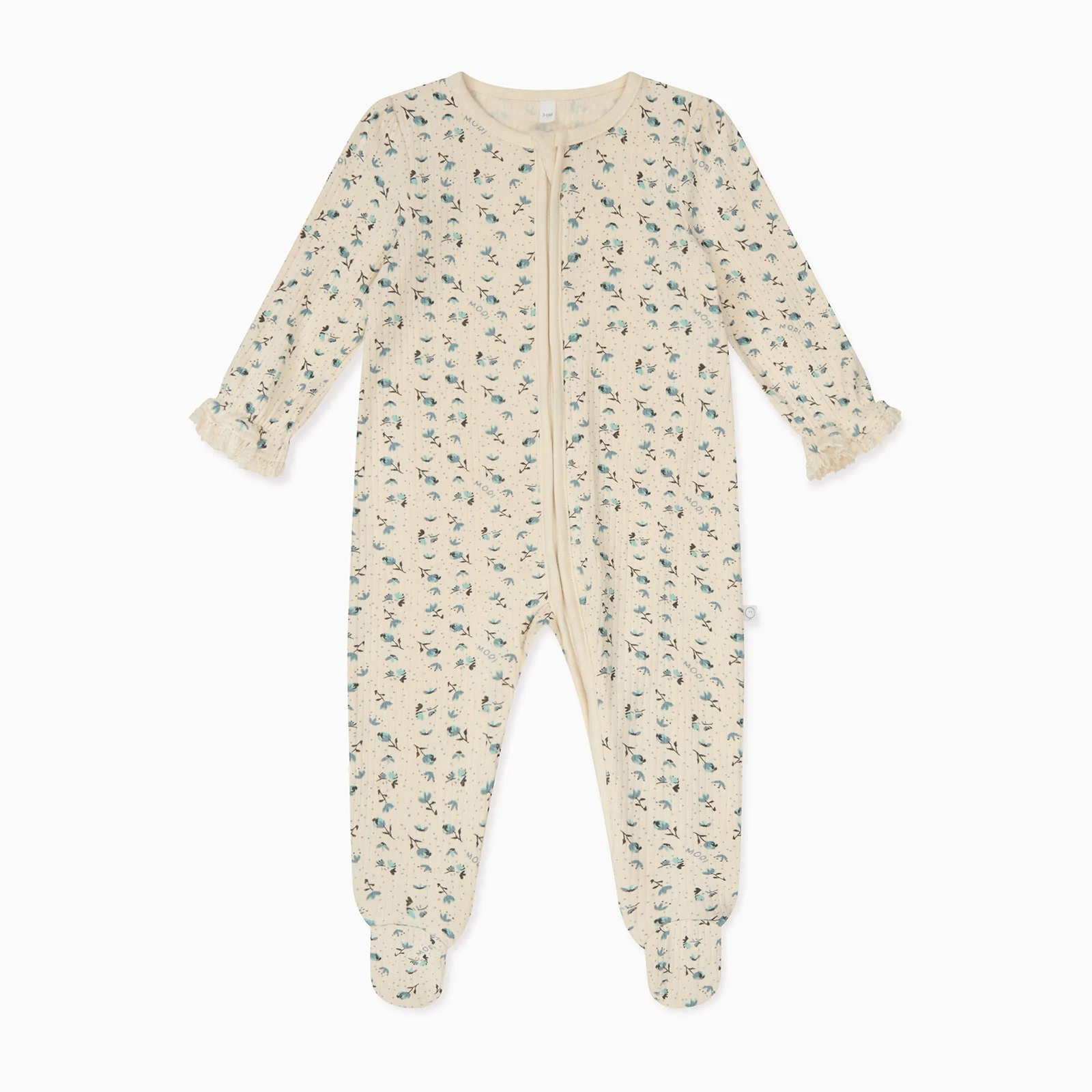 Floral Ribbed Clever Zip Sleepsuit