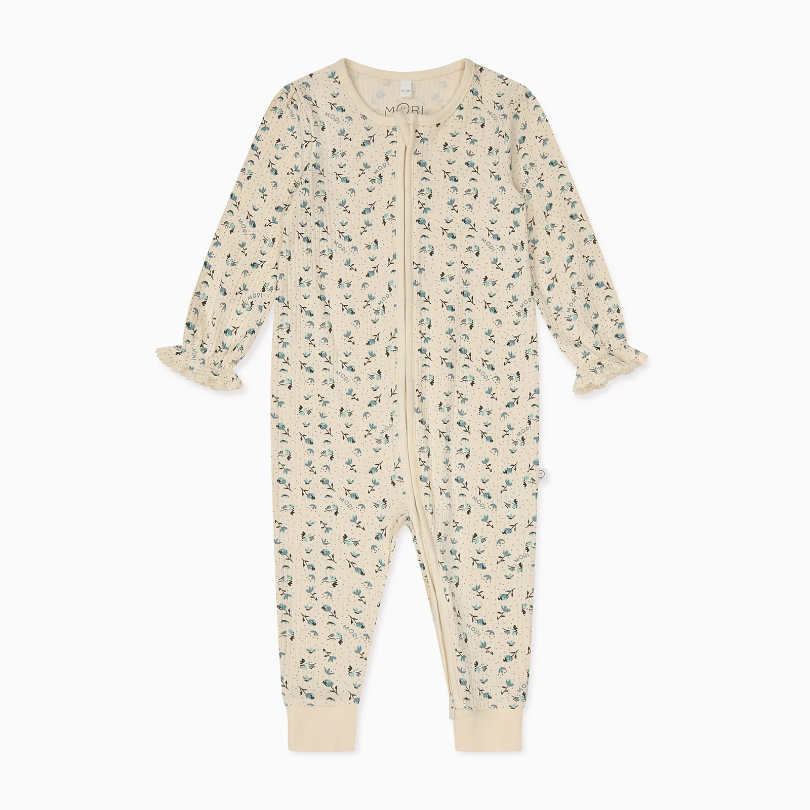 Floral Ribbed Clever Zip Sleepsuit - Image 2
