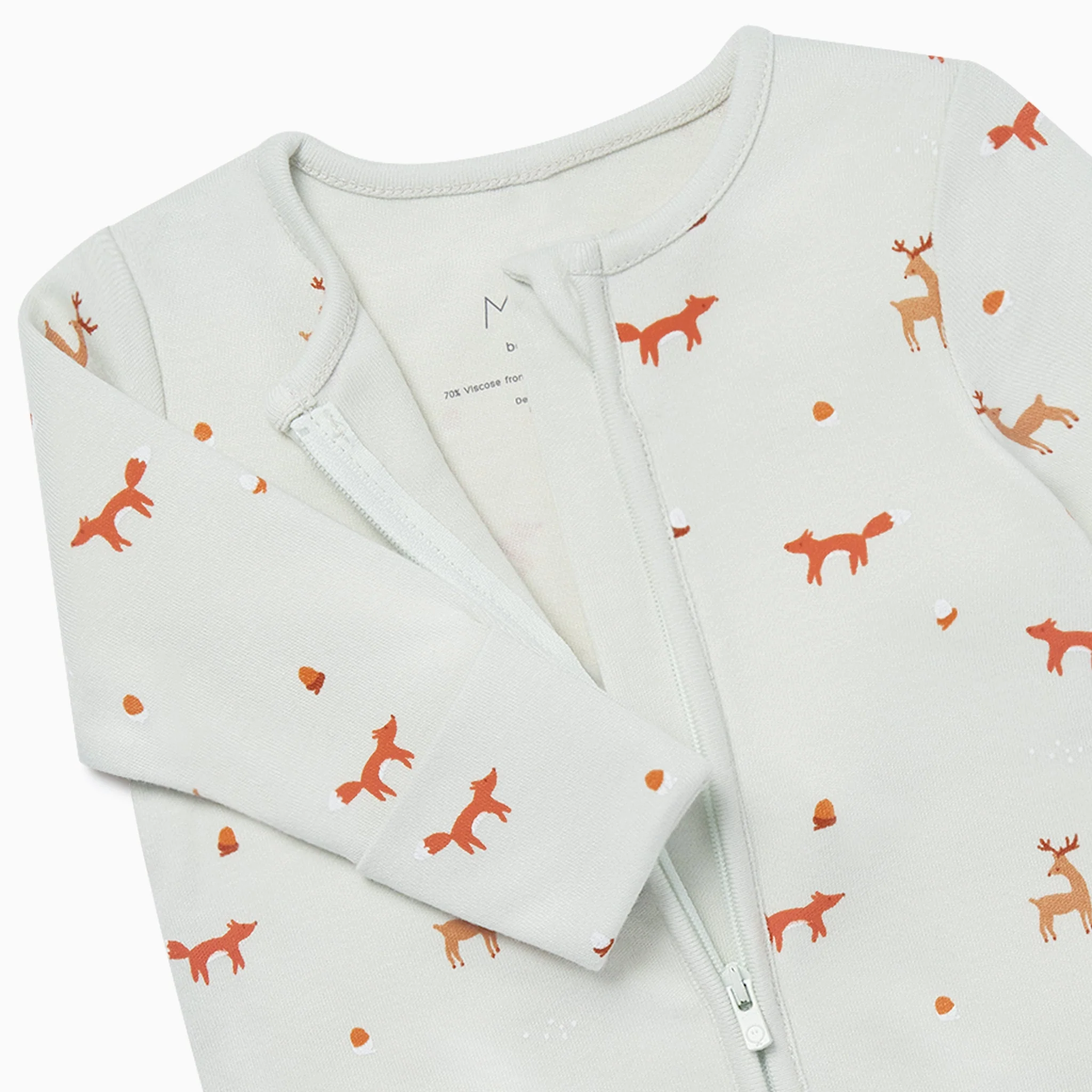Fox Print Clever Zip Sleepsuit - Image 3