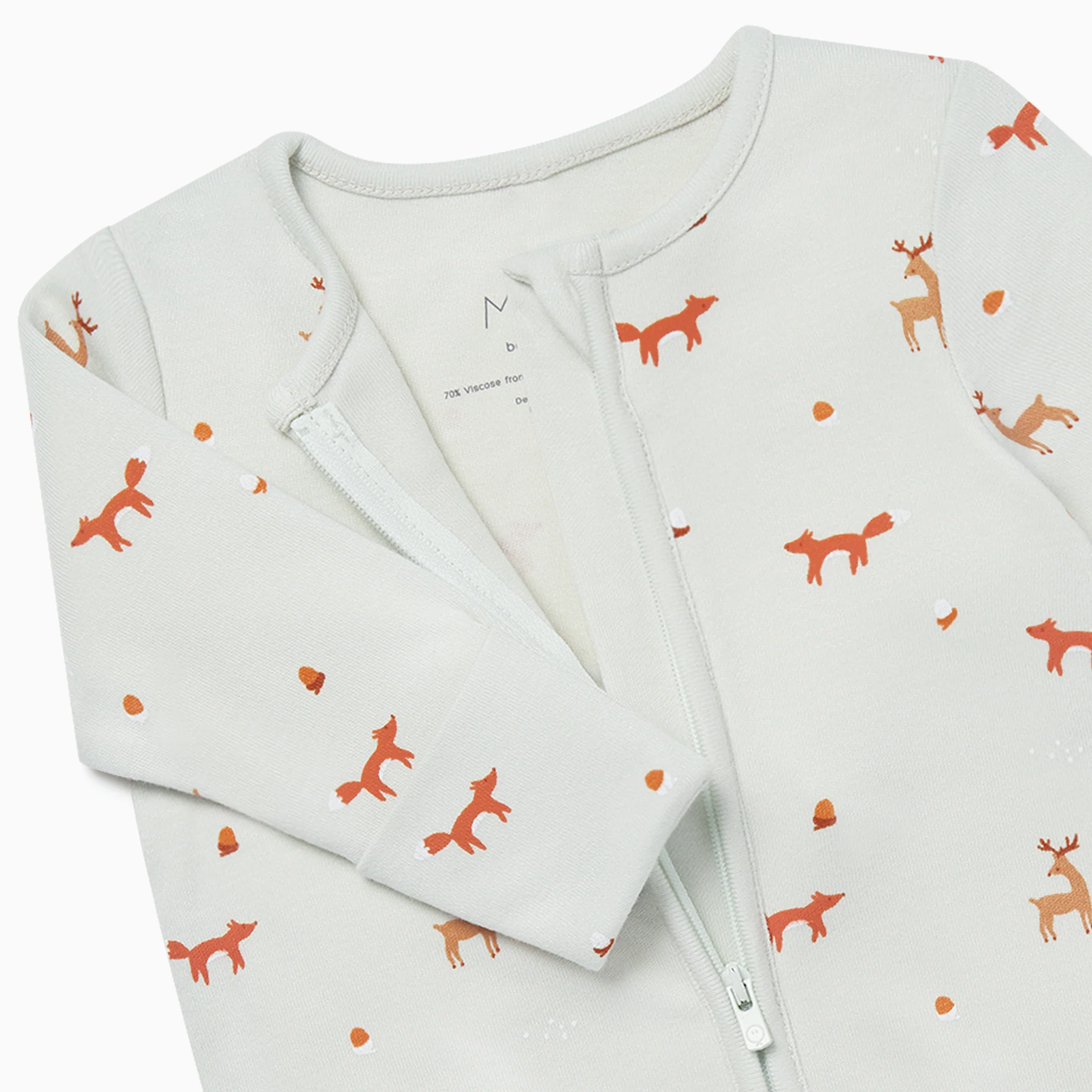 Fox Print Zip-Up Sleepsuit - Image 3