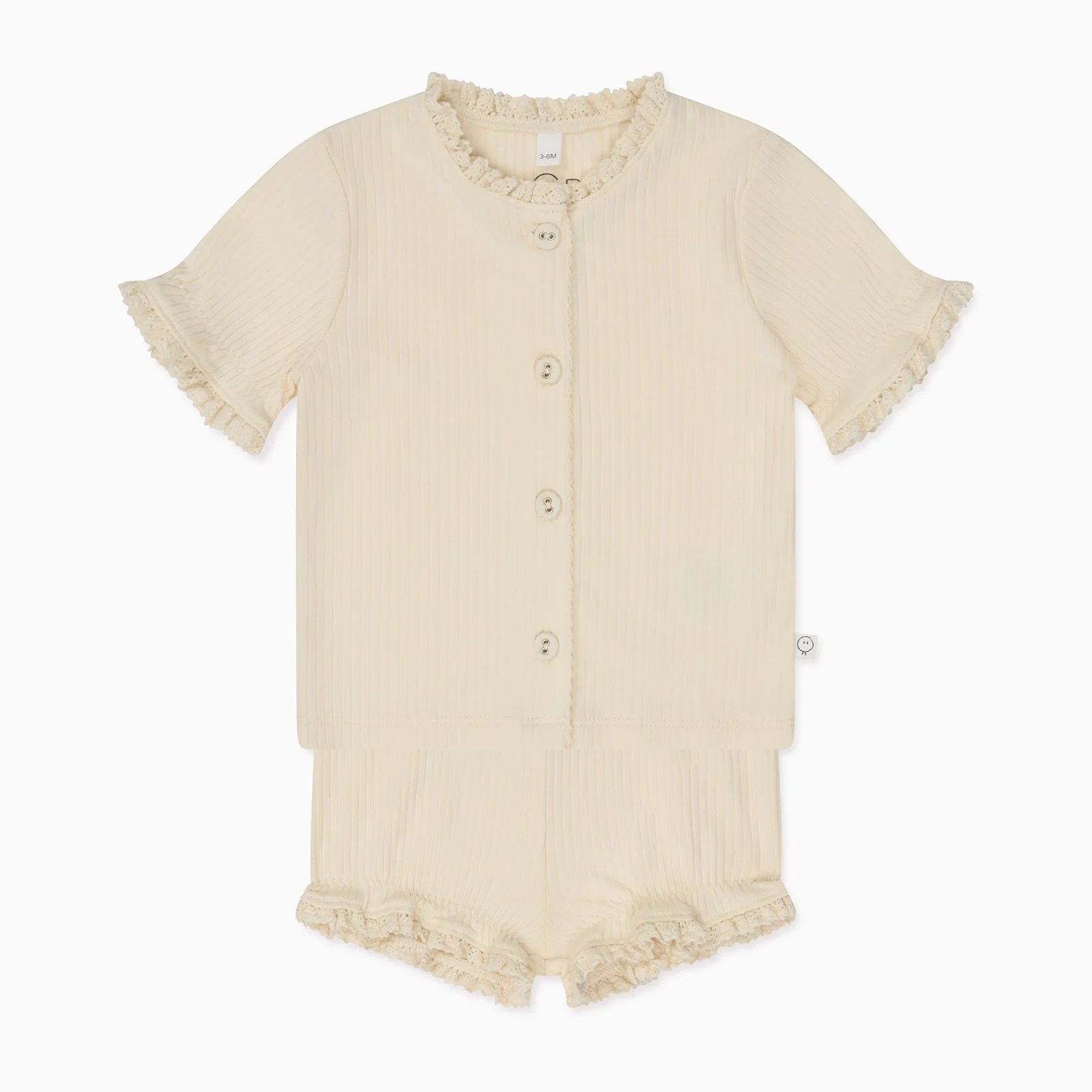 Frilled Ribbed Cardigan & Shorts Outfit - Image 7