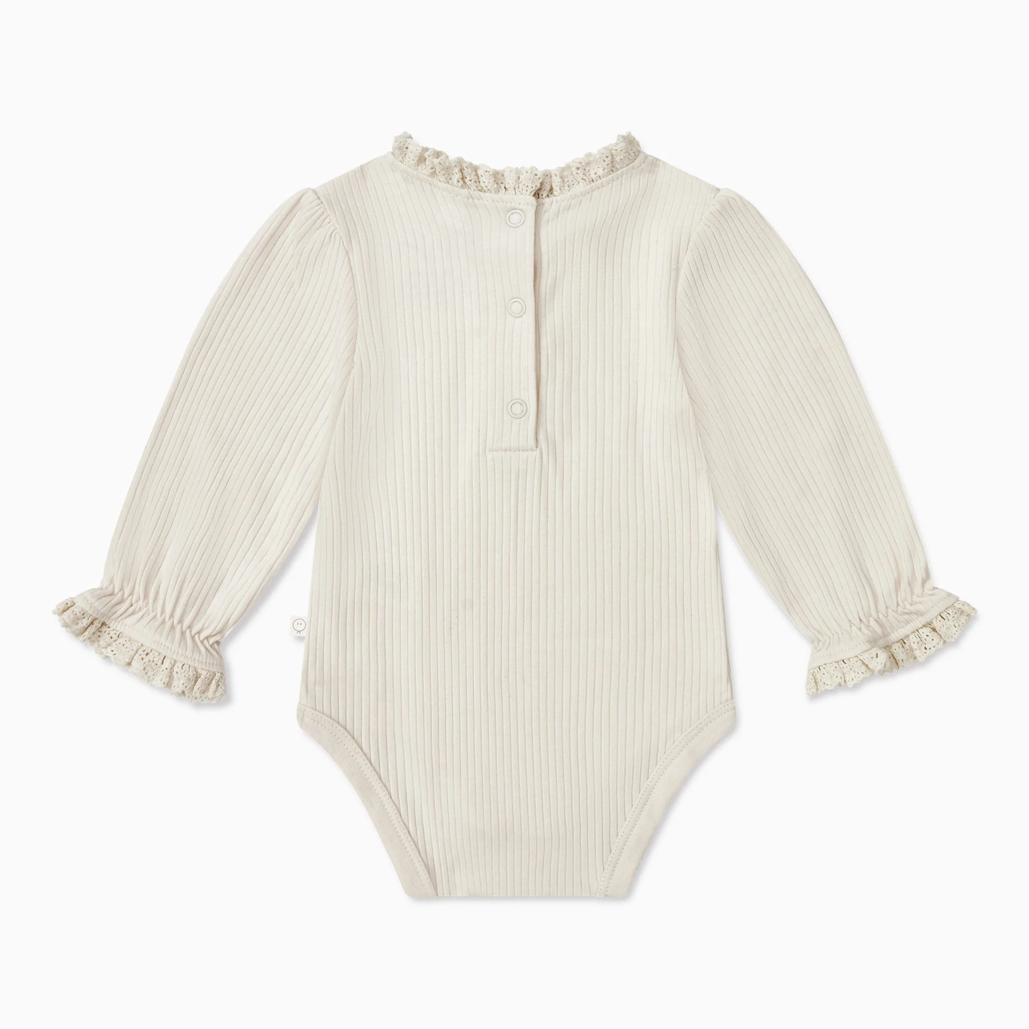 Frilled Ribbed Long Sleeve Bodysuit - Image 2
