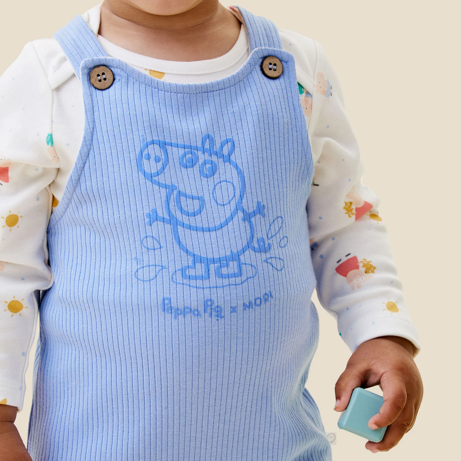 George Pig Ribbed Dungarees & bodysuit Outfit - Image 5