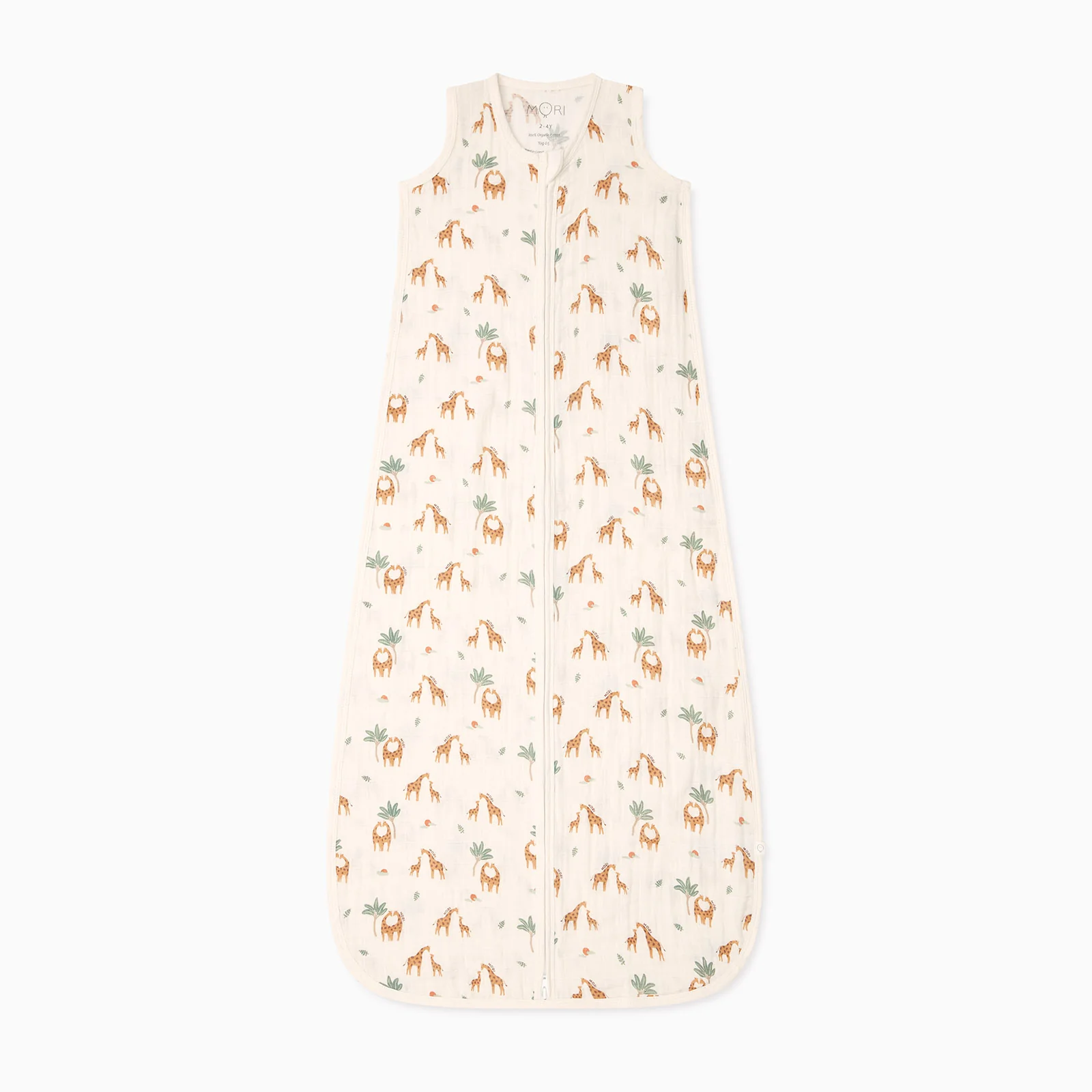 Giraffe Print Muslin Front Opening Summer Sleeping Bag 0.5 TOG - Image 3