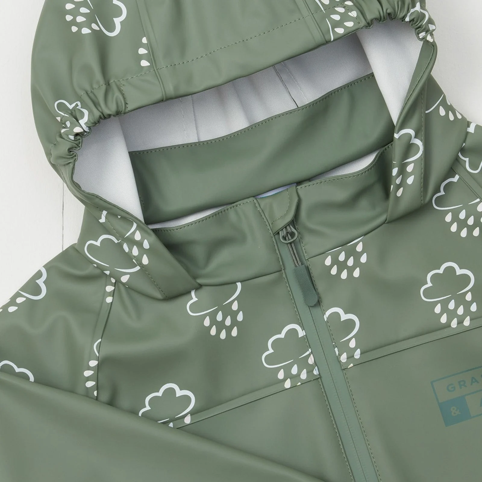 Grass and Air Colour Changing Rain Jacket - Khaki - Image 2