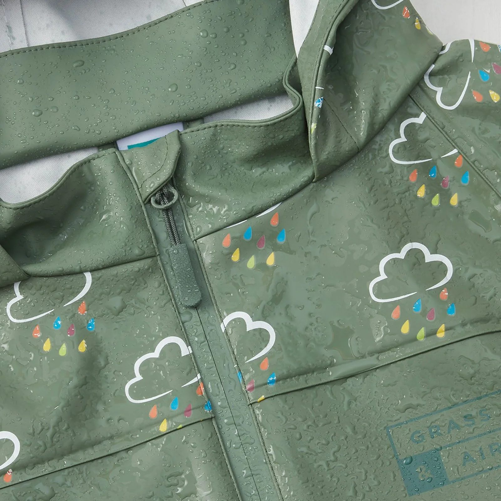 Grass and Air Colour Changing Rain Jacket - Khaki - Image 3