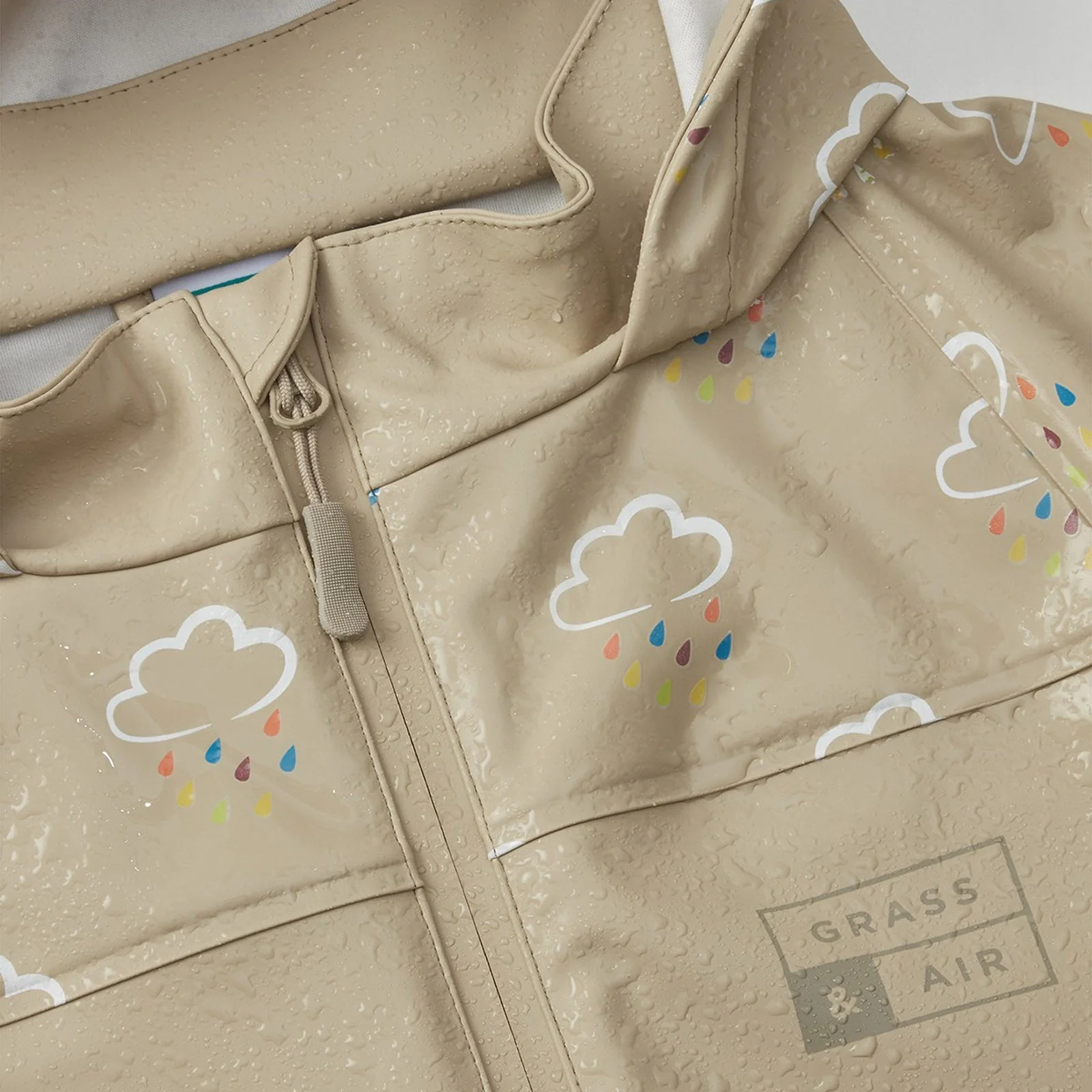 Grass and Air Colour Changing Rain Jacket - Stone - Image 3
