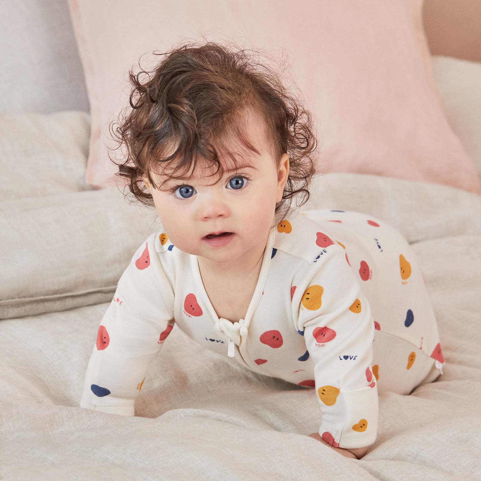 Heart Print Clever Zip Sleepsuit - Image 3