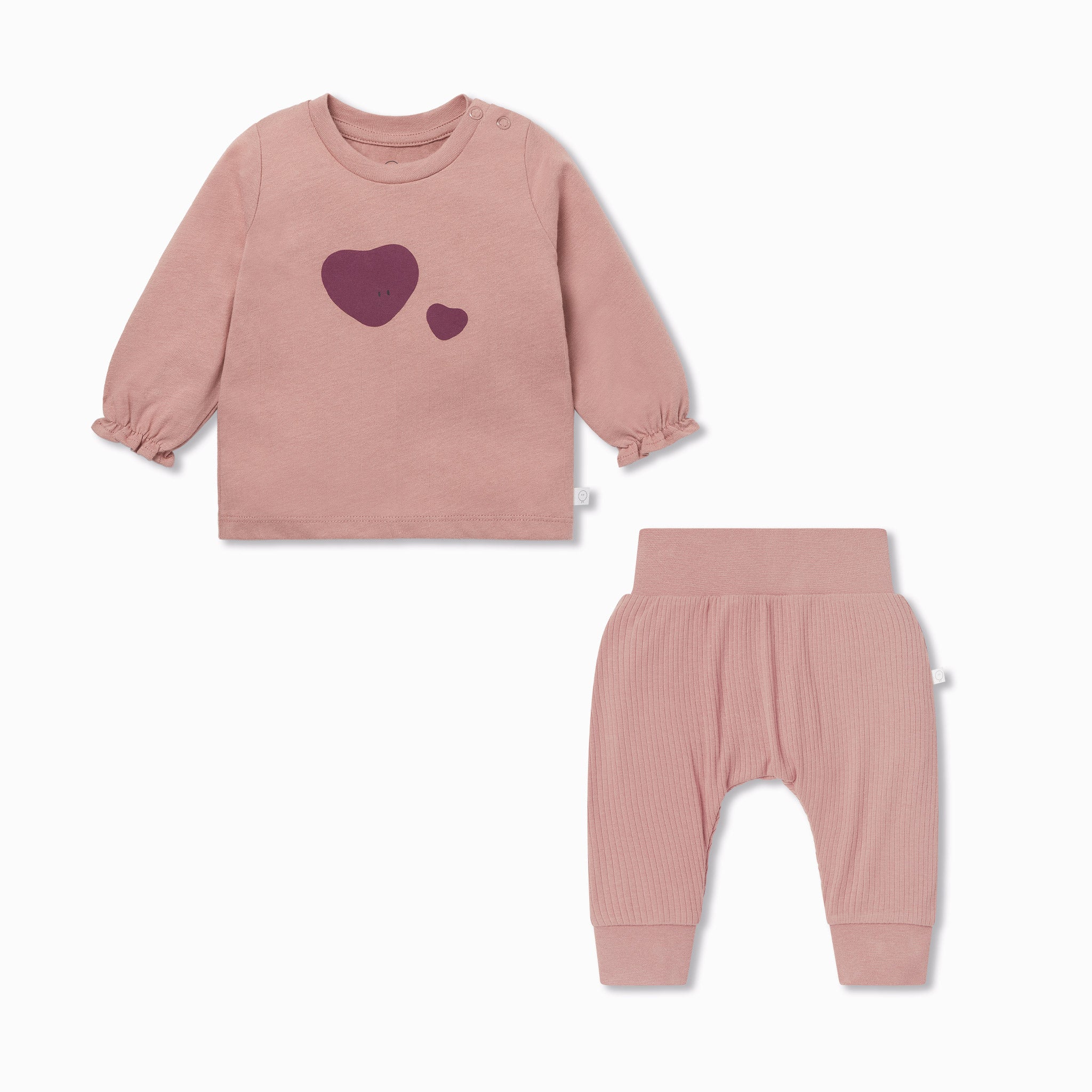Heart T-Shirt & Ribbed Joggers Outfit - Image 2