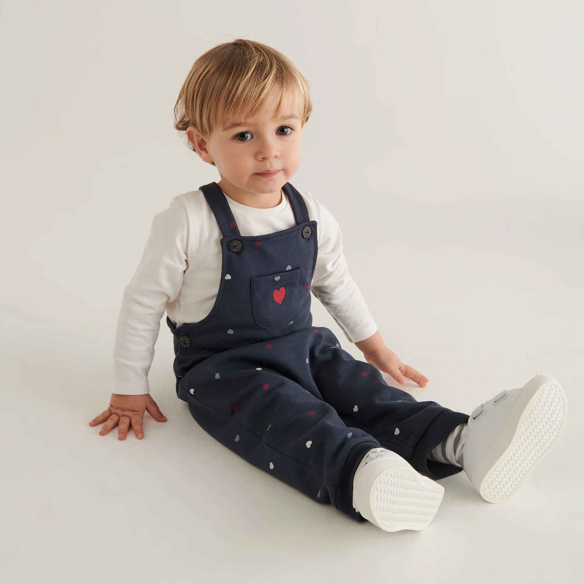 Hearts Dungarees & Love Long Sleeve T-Shirt Outfit - Image 4