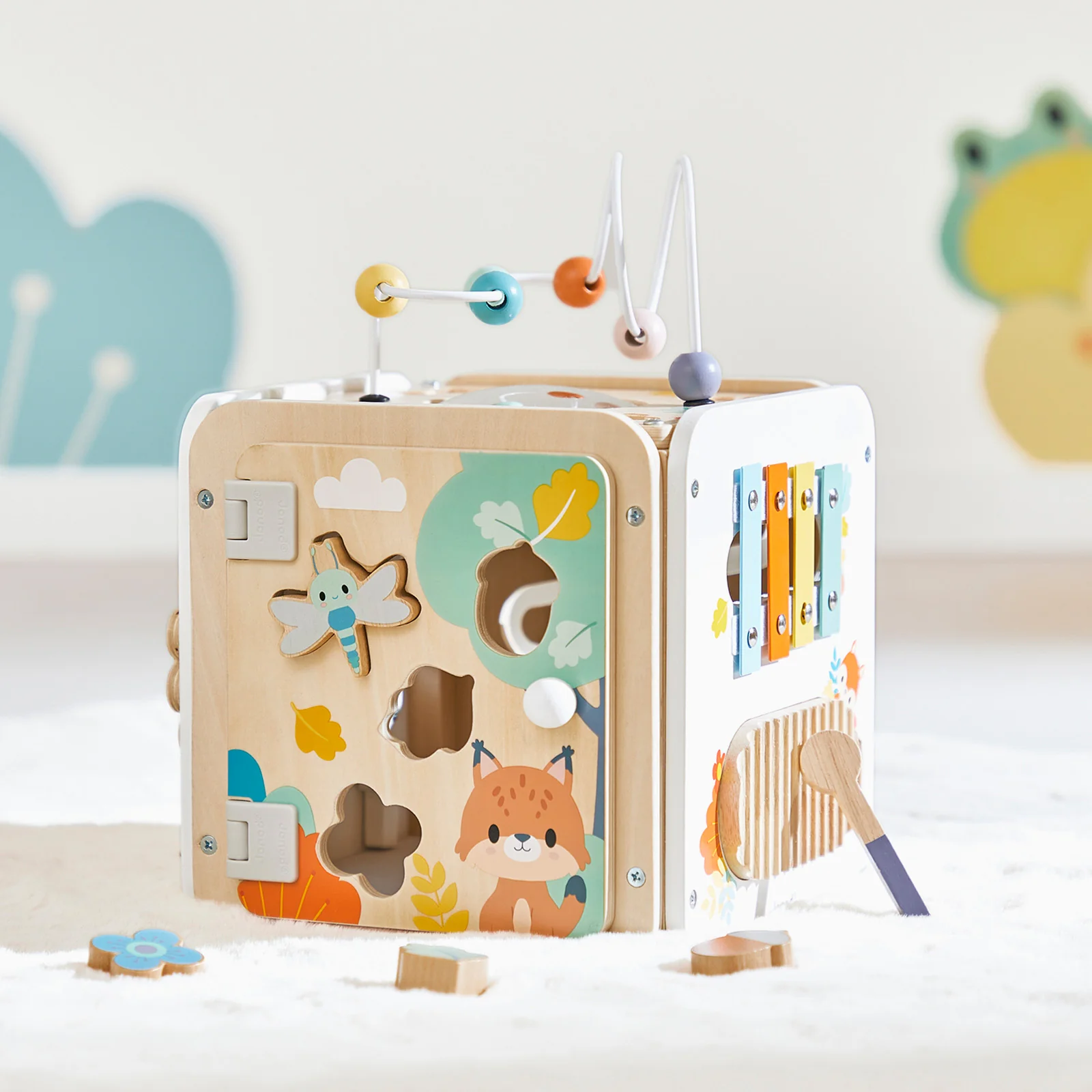 Janod Multi-Activity Cube - Pure - Image 3