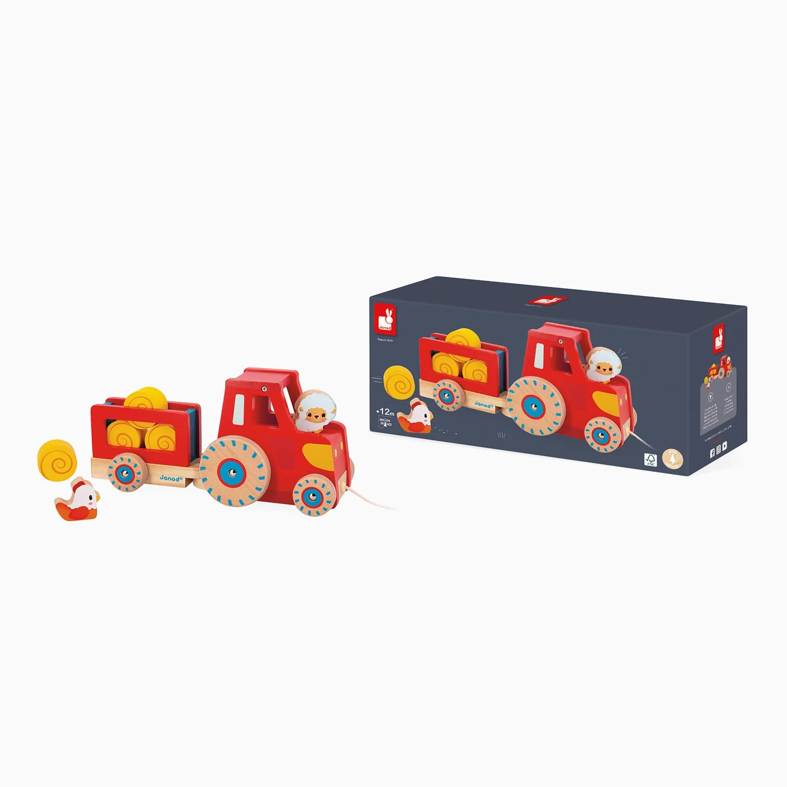 Janod Pull Along Tractor - Image 2