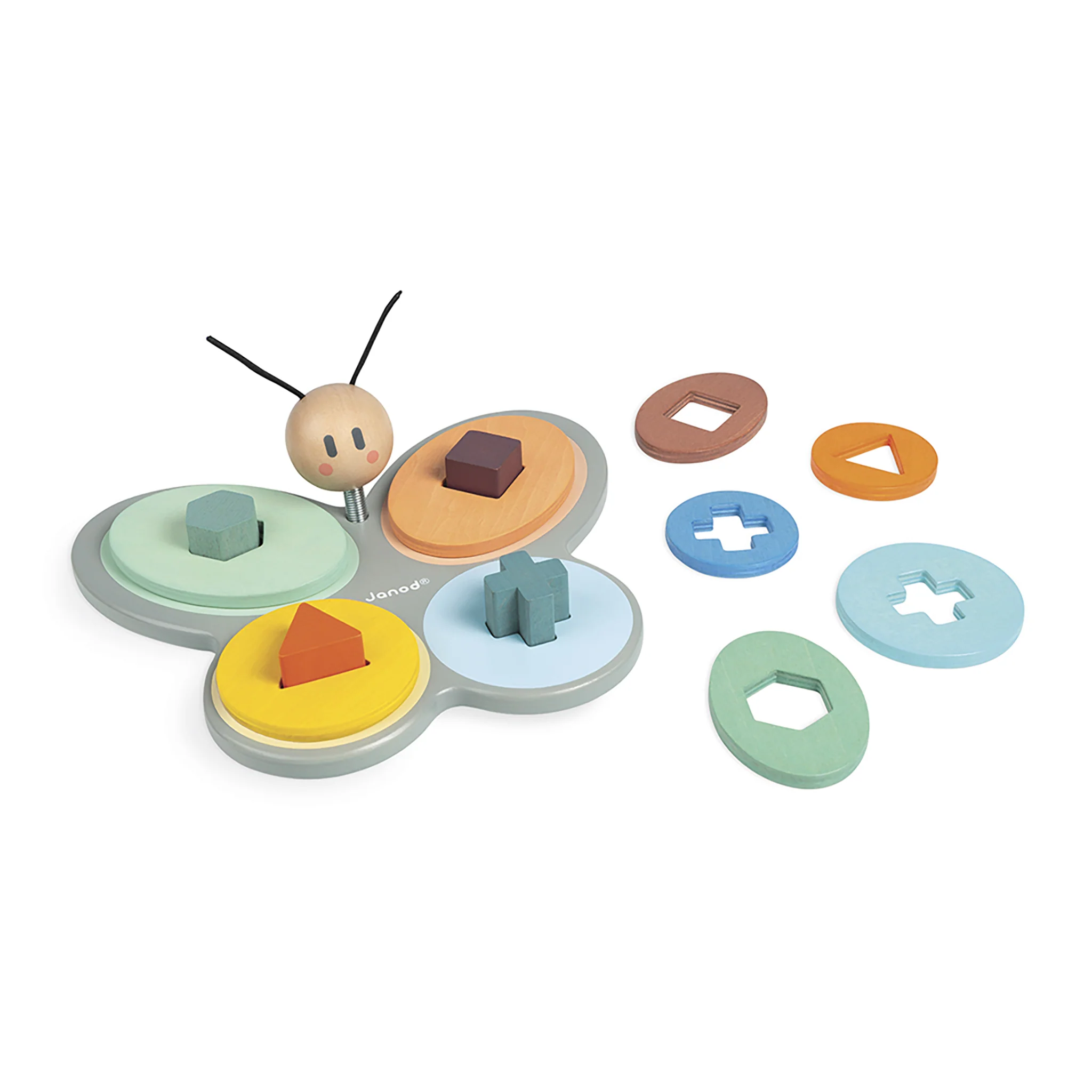 Janod Sweet Cocoon Butterfly Wooden Shape Sorter - Image 4