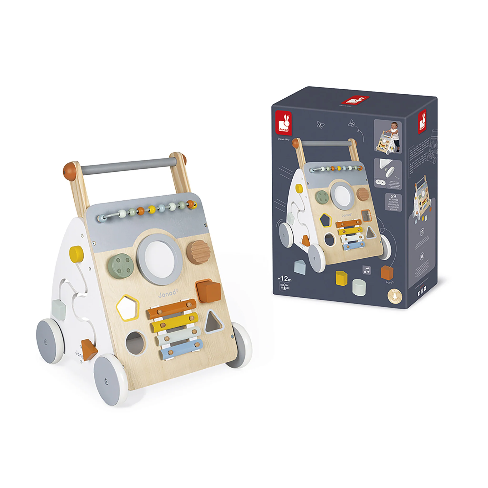 Janod Sweet Cocoon Multi-Activity Wooden Baby Walker - Image 5